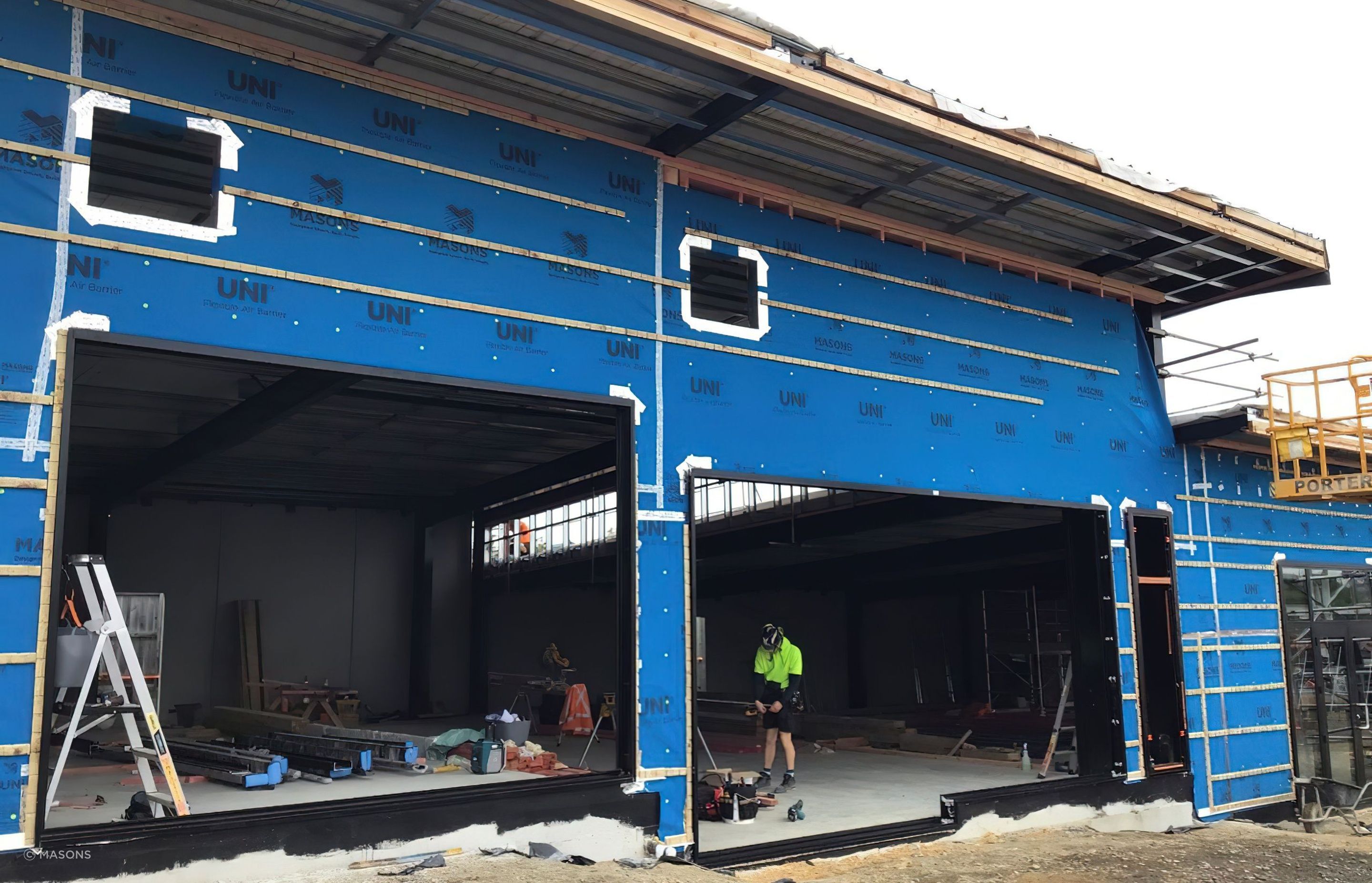 Work Continues Despite the Weather with UNI Flexible Air Barrier
