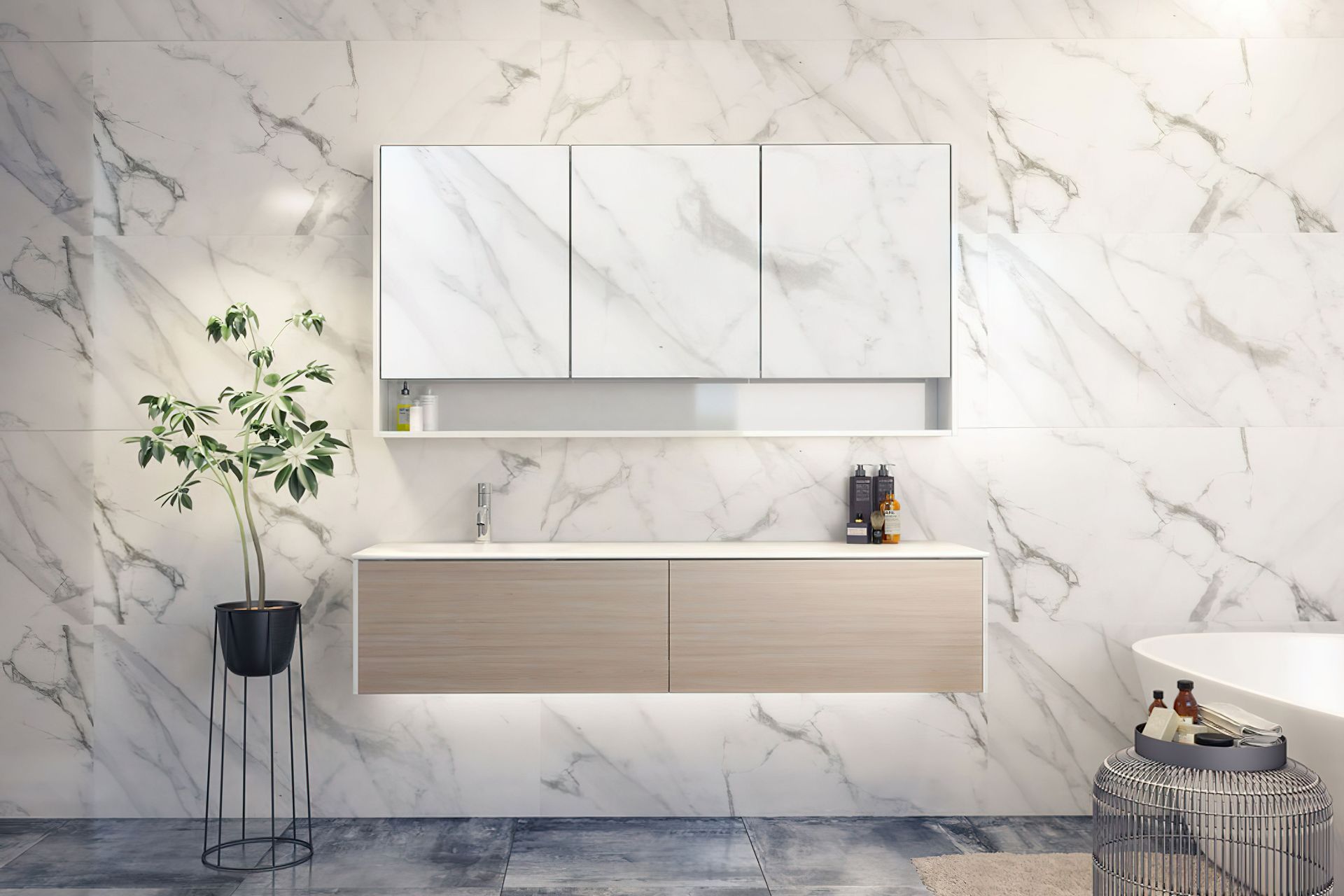 A touch of greenery is all that's needed when complemented by superb furnishings like the Oxbow storage organiser