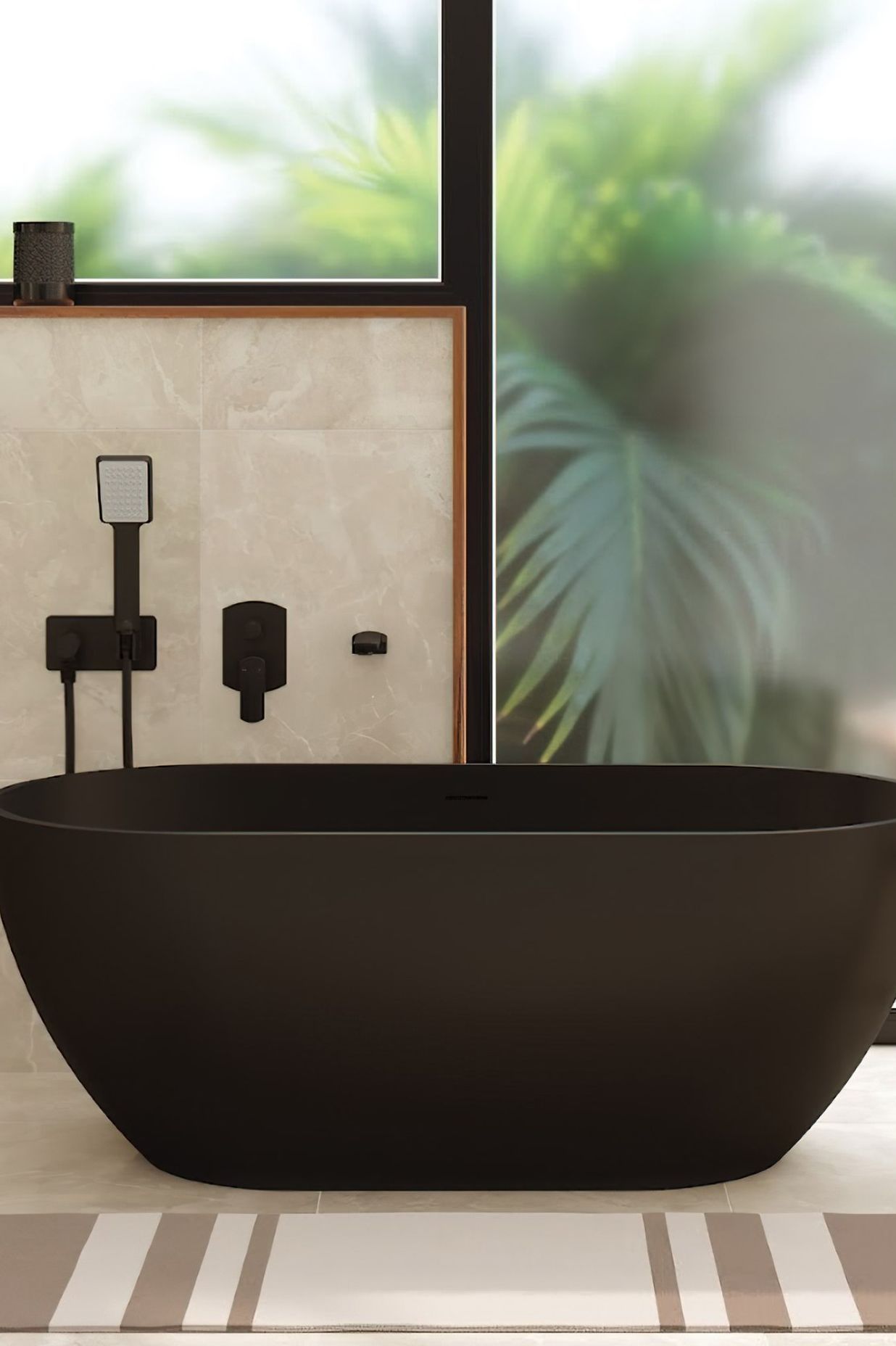 Fienza - Luciana Matte Black Stone Bath