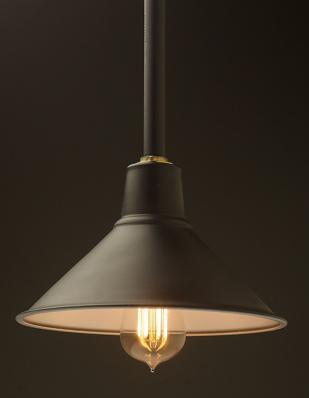 Edison Light Globes - Flat Black Plumbing Pipe Hooded Shade Pendant
