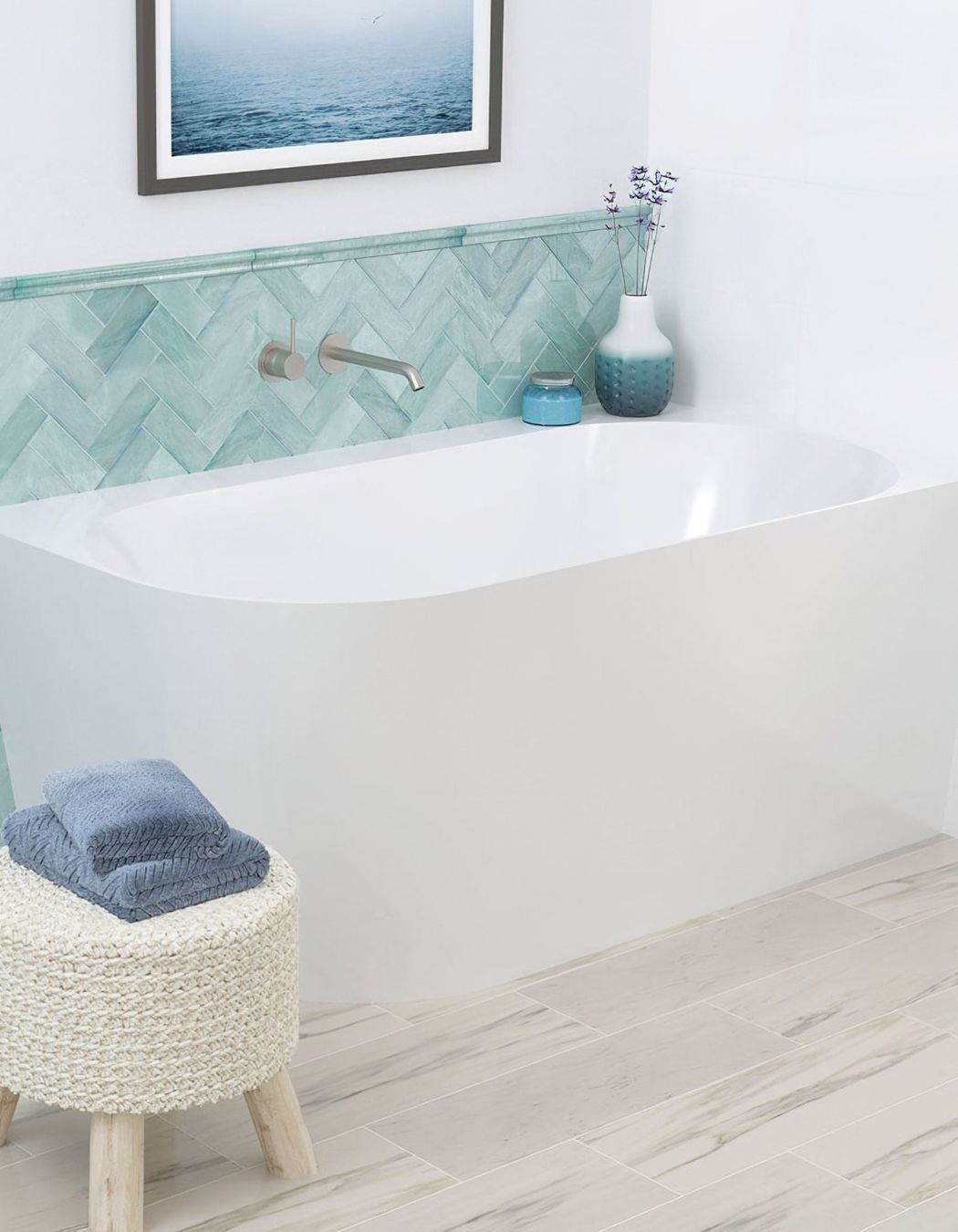 Fienza - Chloe Acrylic Back to Corner Bath