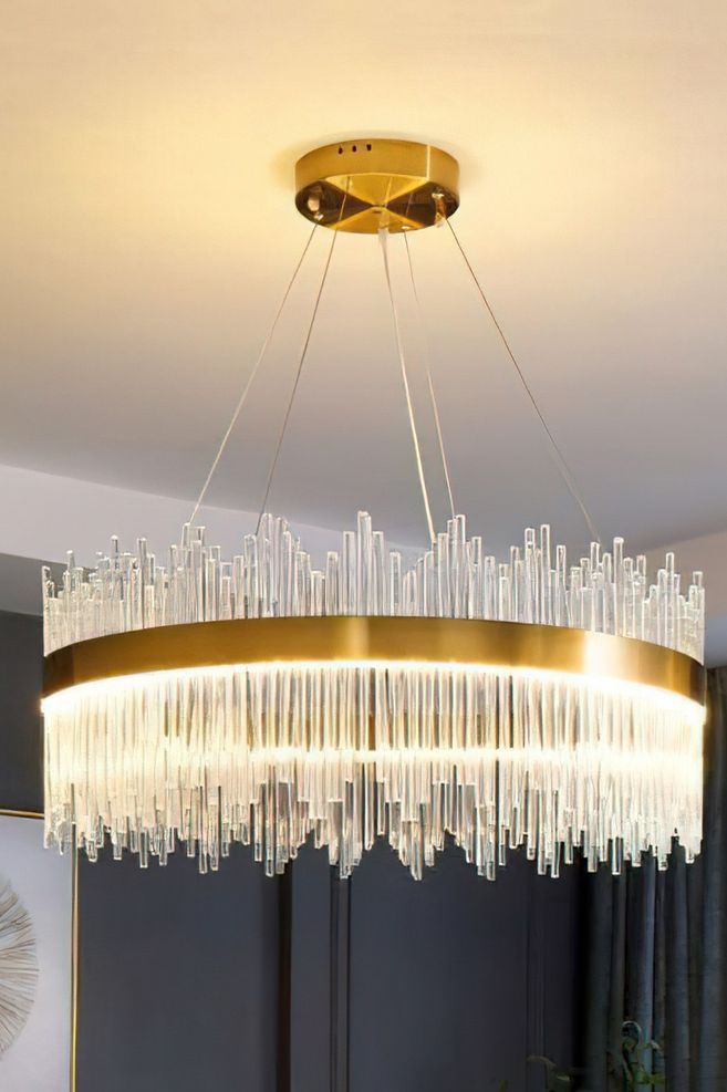 Modern Lights - JASPER Round Crystal Pendant