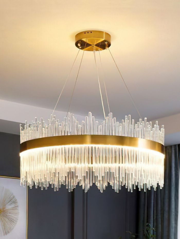 Modern Lights - JASPER Round Crystal Pendant