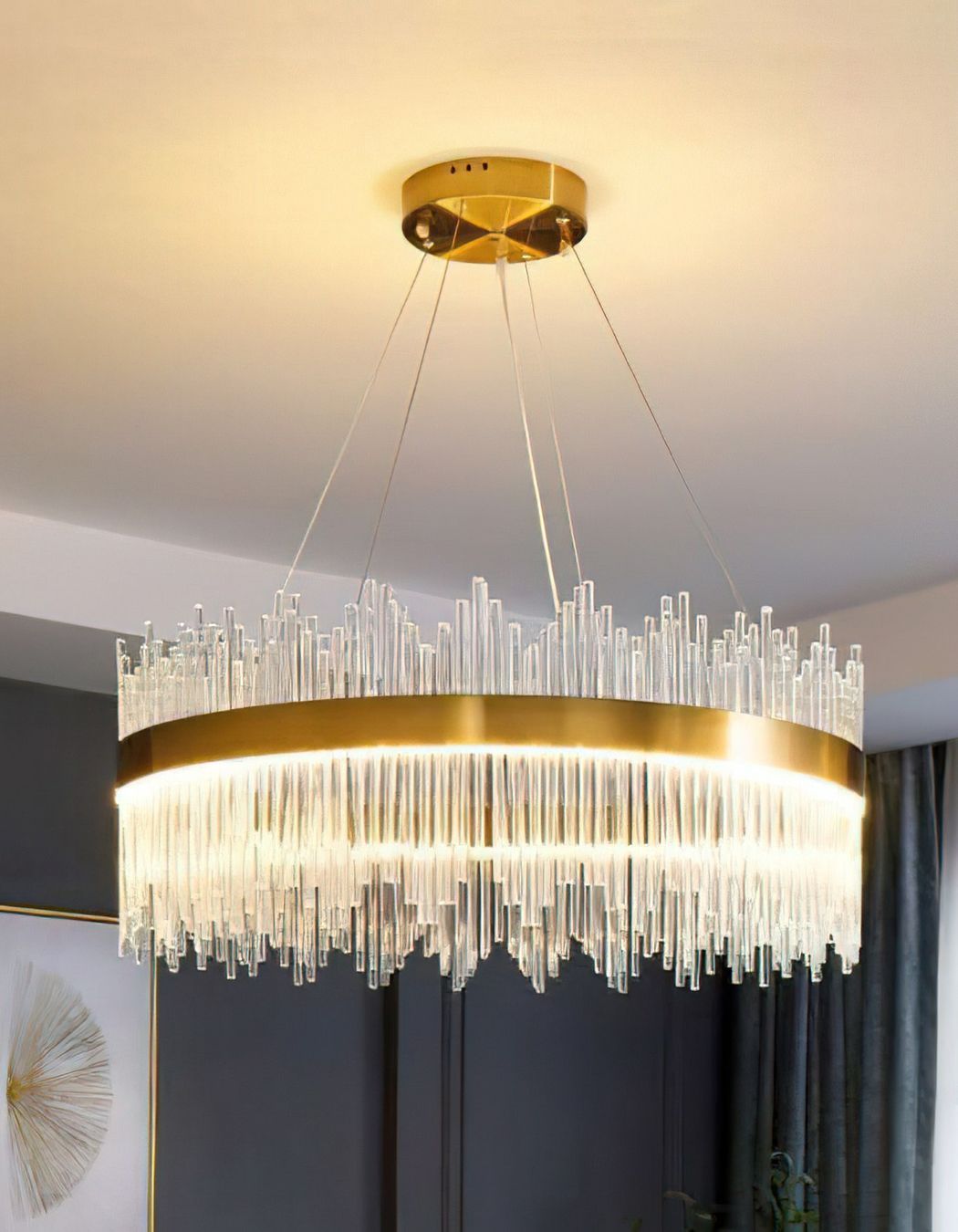 Modern Lights - JASPER Round Crystal Pendant