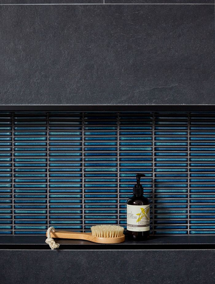 Bathroom nooks can store soaps, brushes and shower gels.