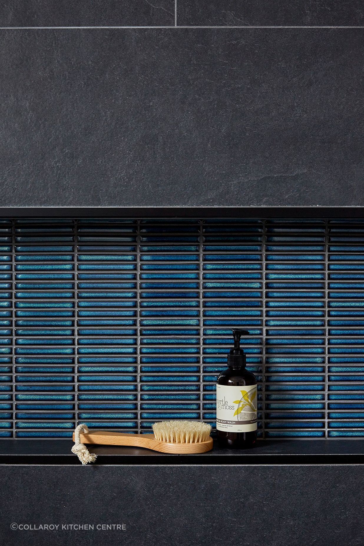 Bathroom nooks can store soaps, brushes and shower gels.