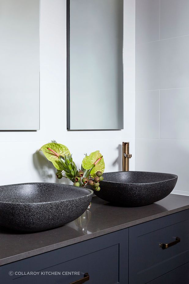 Two beautiful hand sinks on full display.