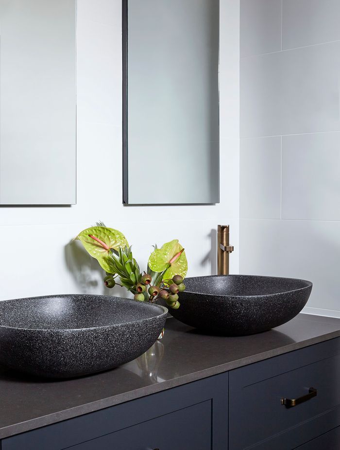 Two beautiful hand sinks on full display.