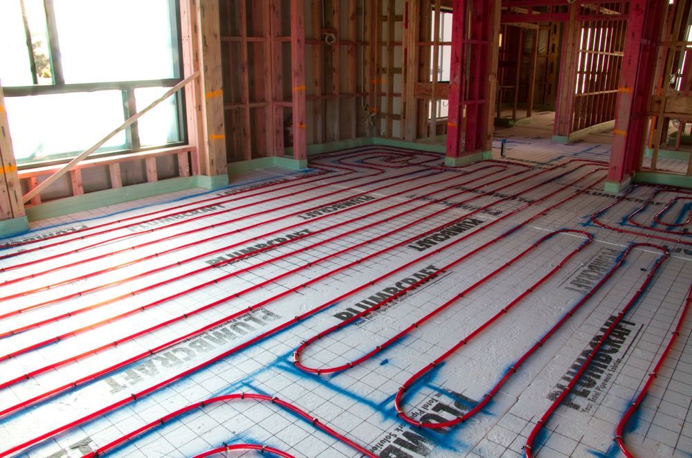 Instead of using radiators to heat a room, Underfloor Heating uses hot water pipes that warm the slab or floor, heating the room from the ground up.