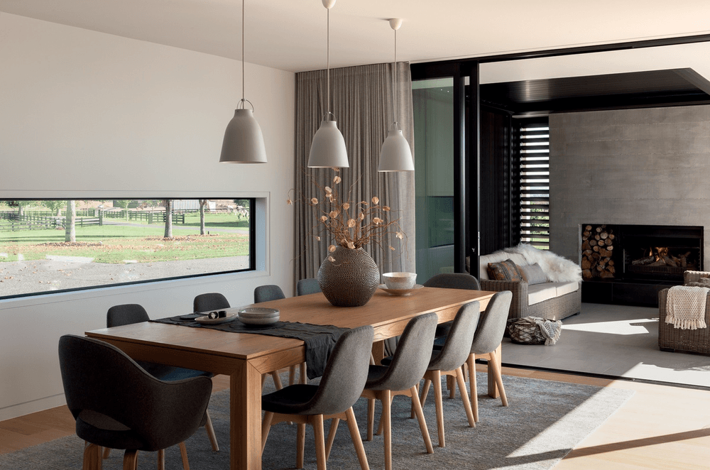 The Flush Fit Track from Vanda is a track recessed into the ceiling that instantly elevates a room when paired with wave-pleat drapes.