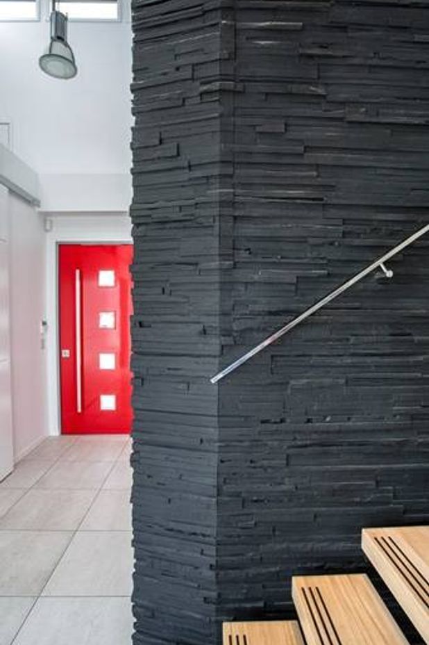 Muros Wedgewood is a modern wood veneer with a natural ‘jagged' style weathered wood-grain texture.  Available in six colours, from Black to Bone and various natural timber shades in between.