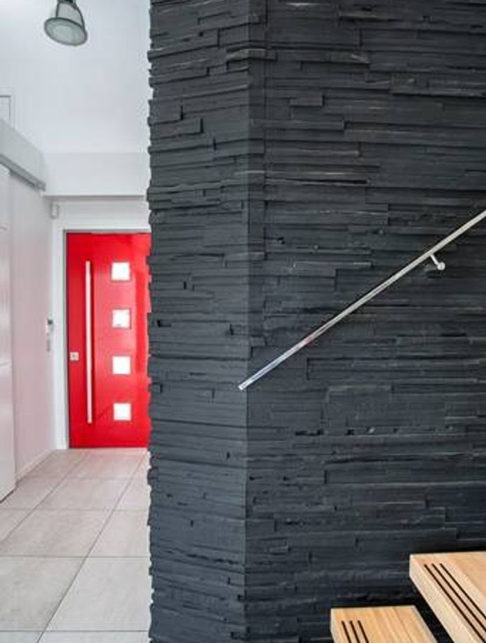 Muros Wedgewood is a modern wood veneer with a natural ‘jagged' style weathered wood-grain texture. Available in six colours, from Black to Bone and various natural timber shades in between.