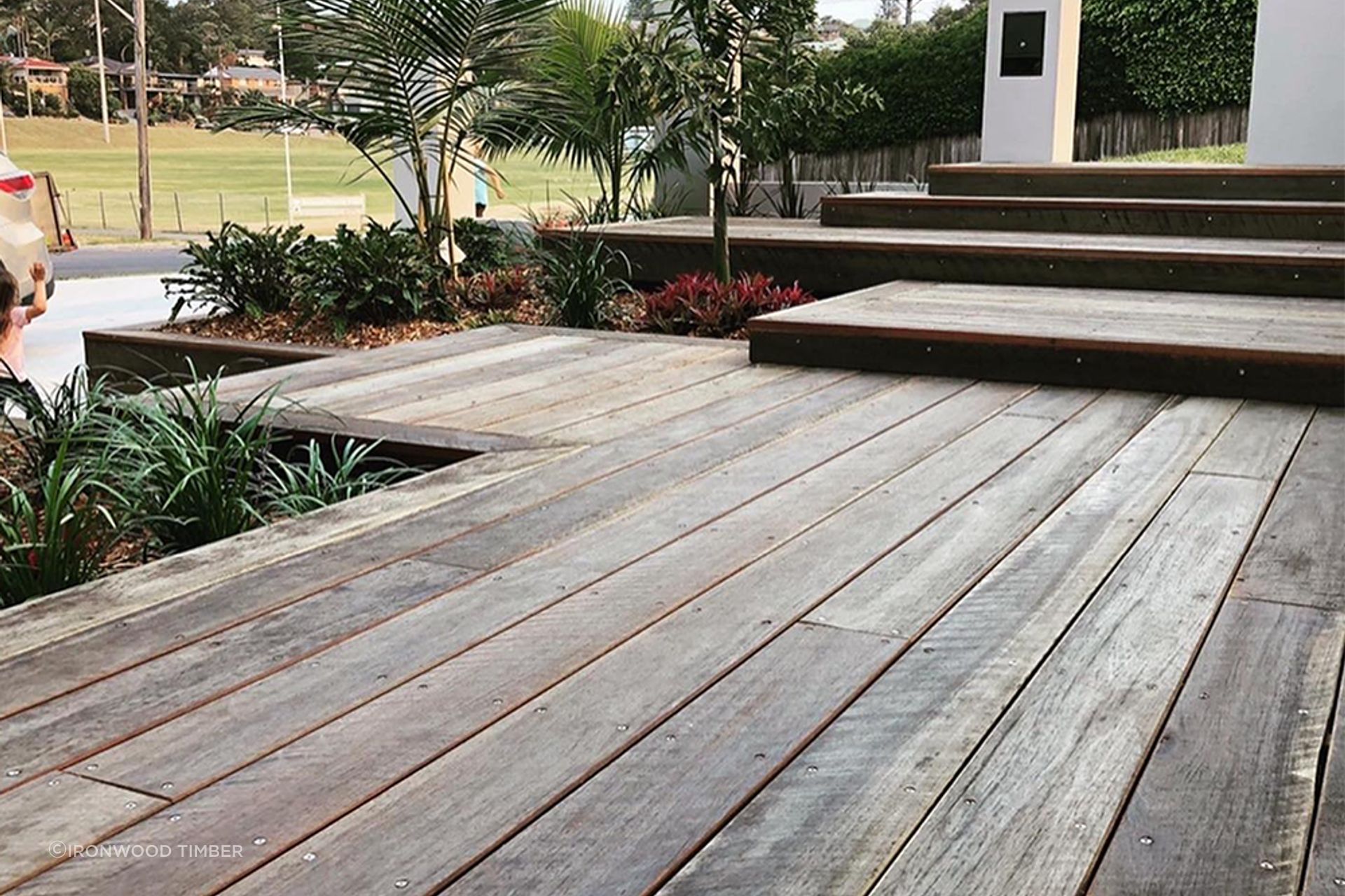 The tone and type of timber you use for a deck can be matched with other features, such as the timber you use for a fence or gate.
