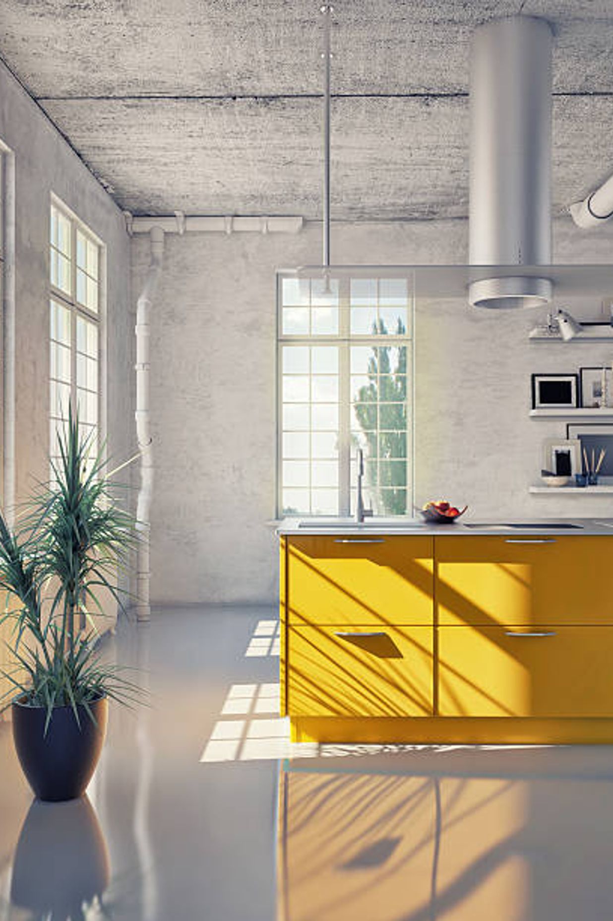 Yellow Cabinets in Kitchen Colours | Photo Credit - iStock