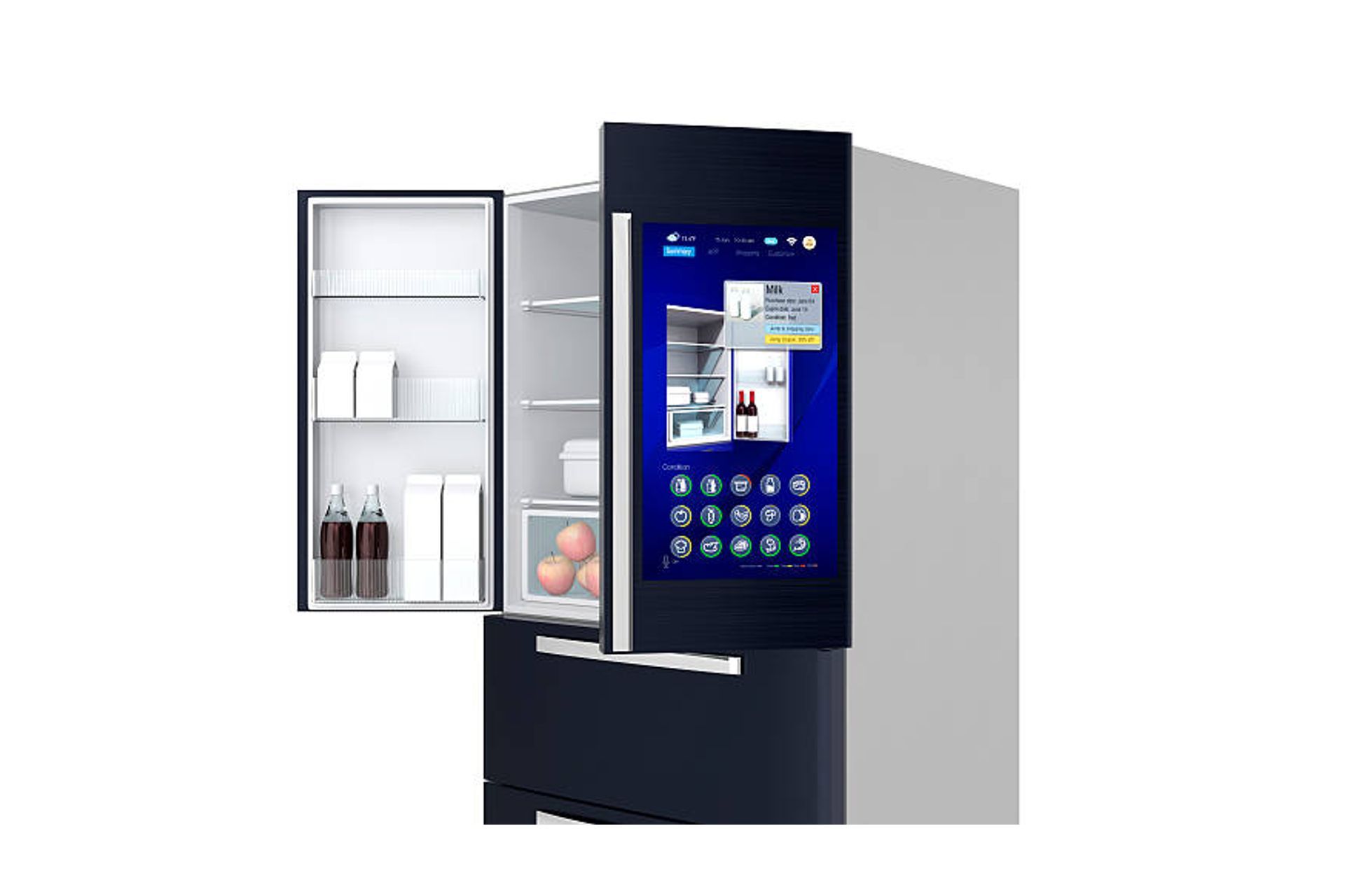 Smart Fridge with touch screen options | Photo Credit – iStock
