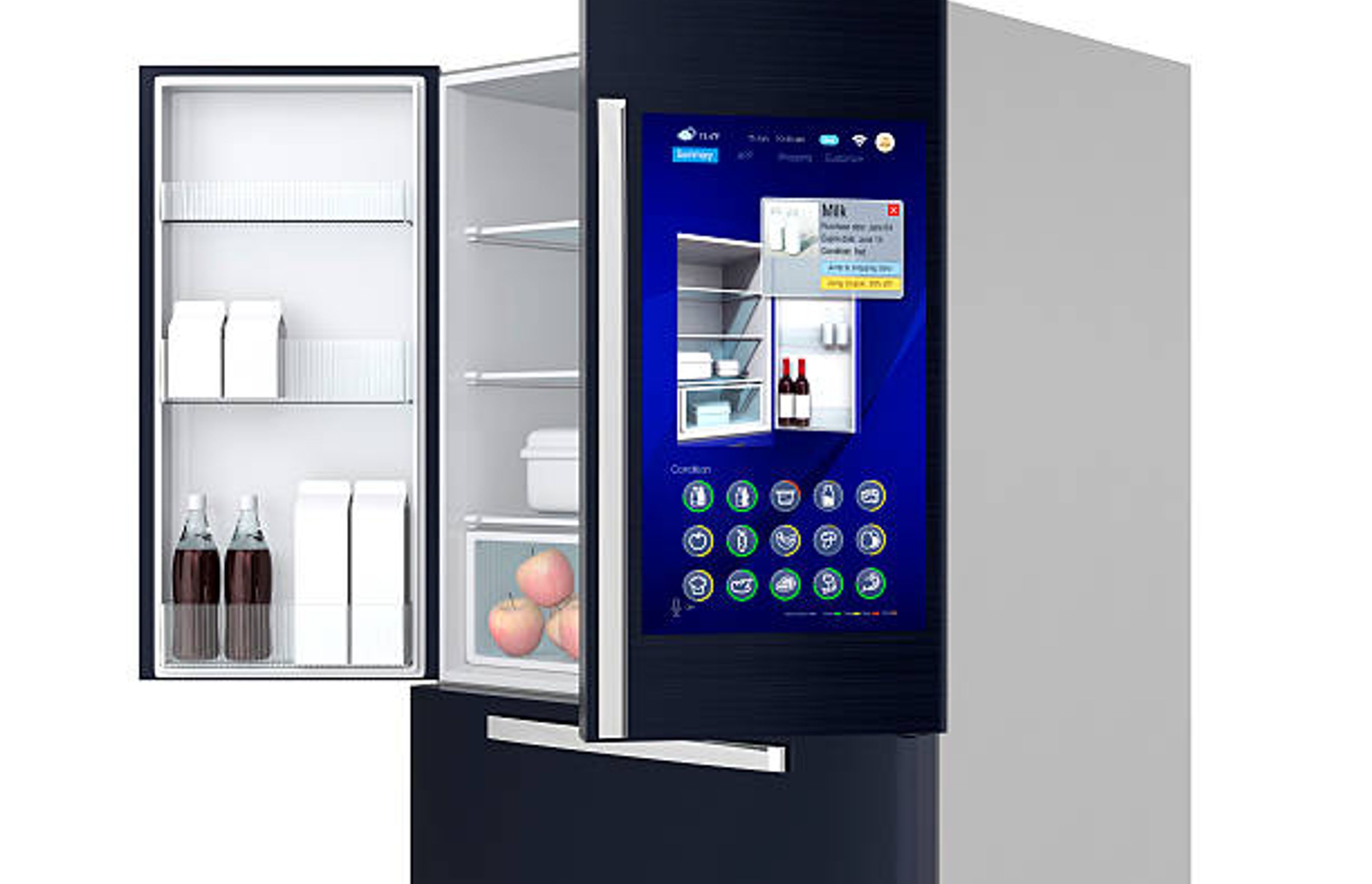 Smart Fridge with touch screen options | Photo Credit – iStock