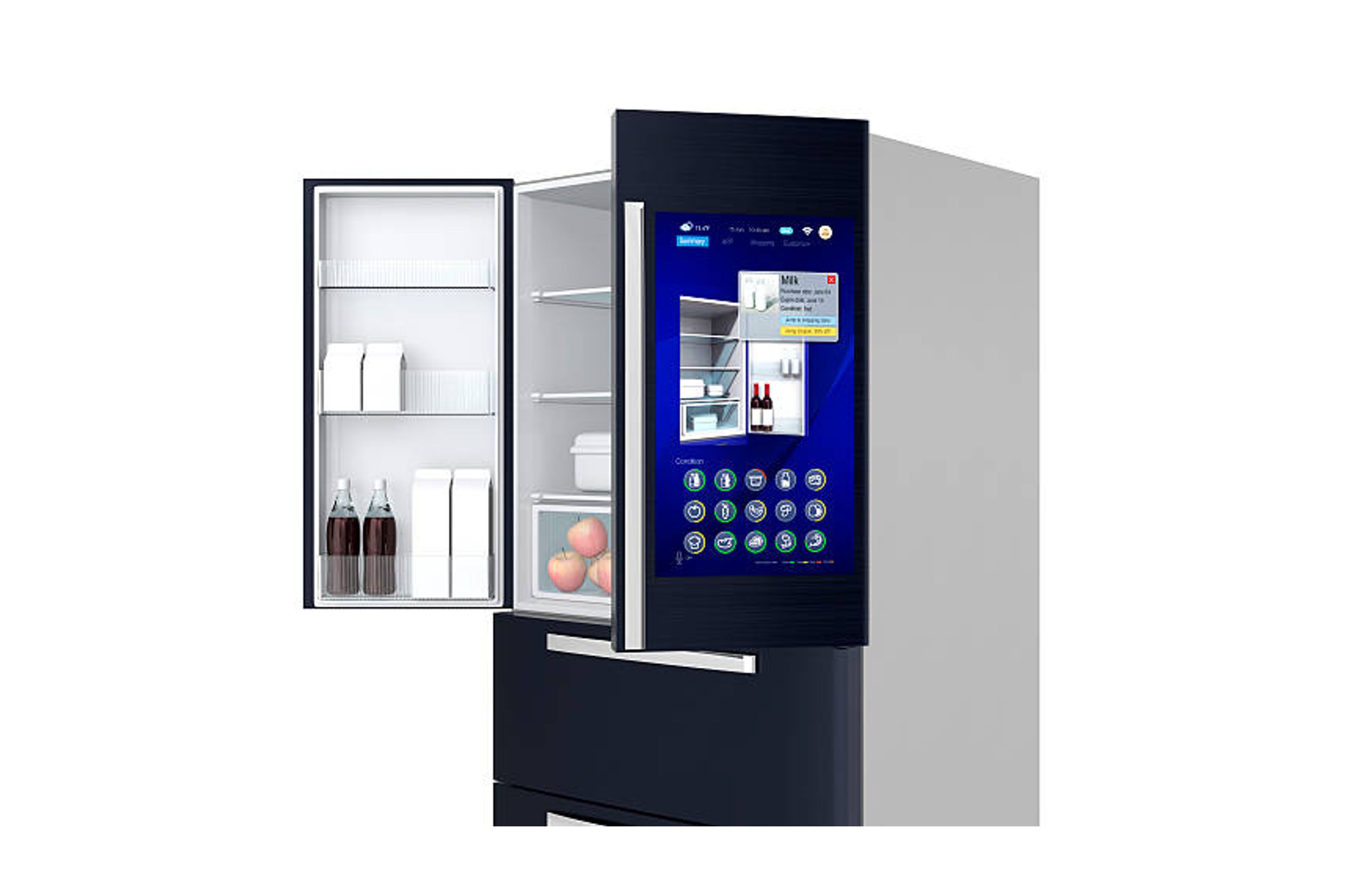 Smart Fridge with touch screen options | Photo Credit – iStock