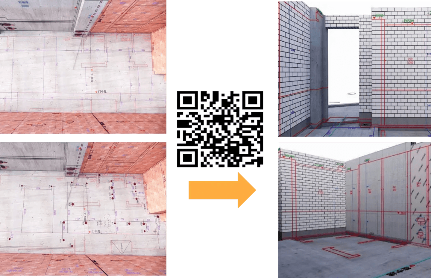 Mobile app VR visualization of construction layout