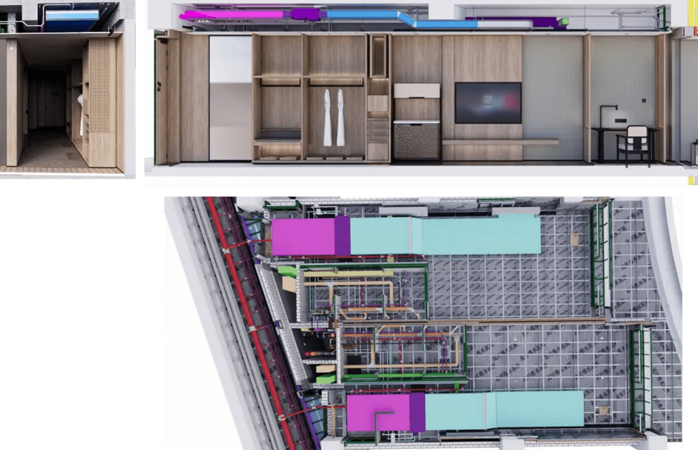 Through section analysis, the MEP piping arrangement met ceiling elevation requirements.