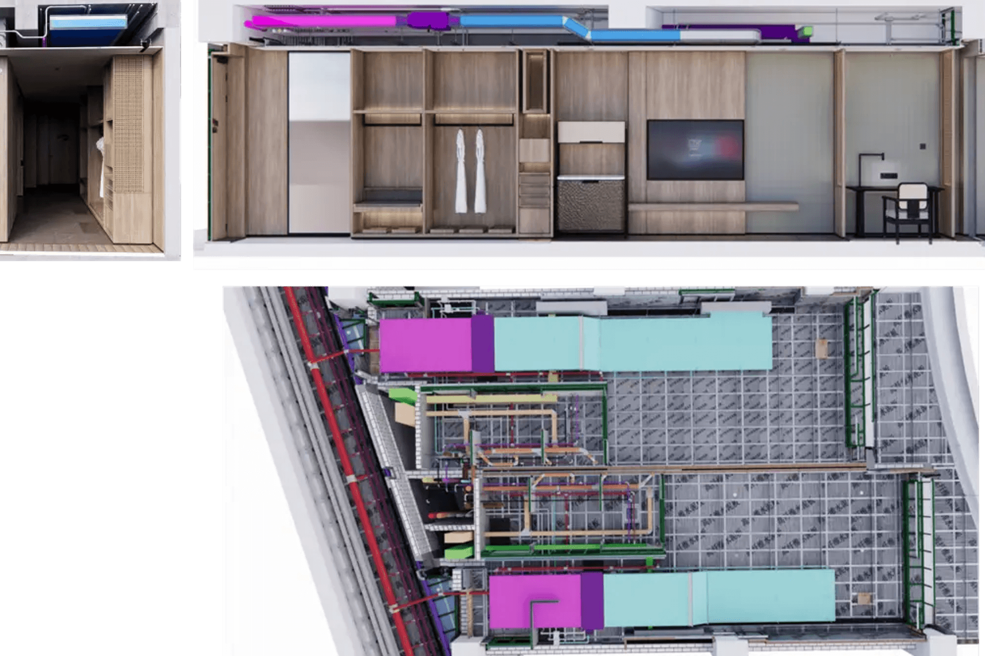 Through section analysis, the MEP piping arrangement met ceiling elevation requirements.