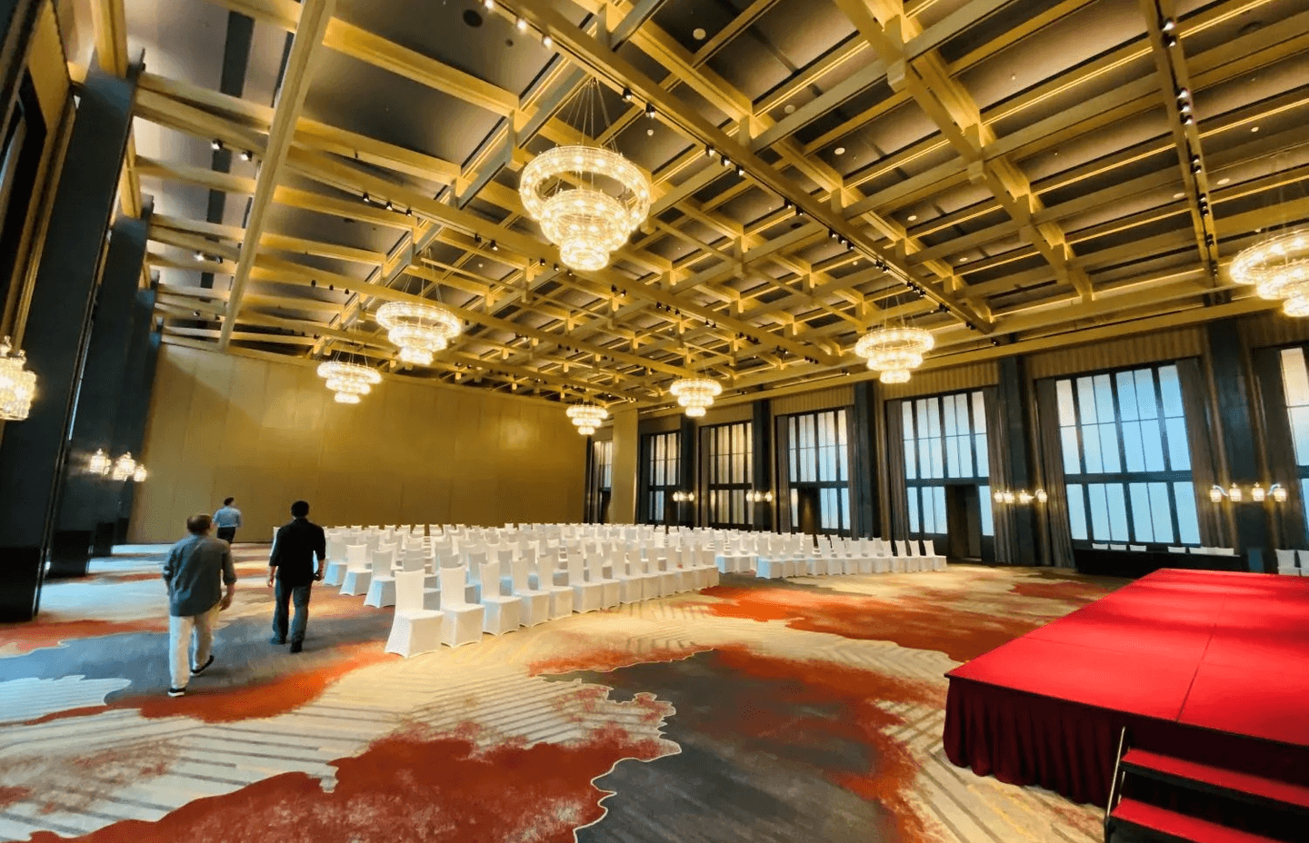 Grand ballroom model vs. the completed site