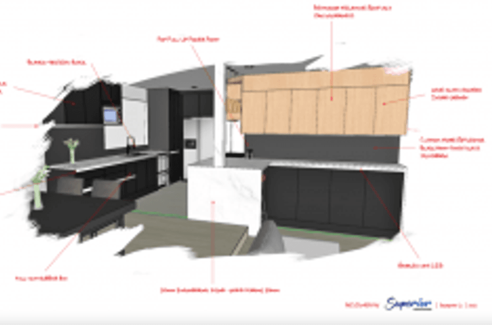 Example of our designer designing a kitchen