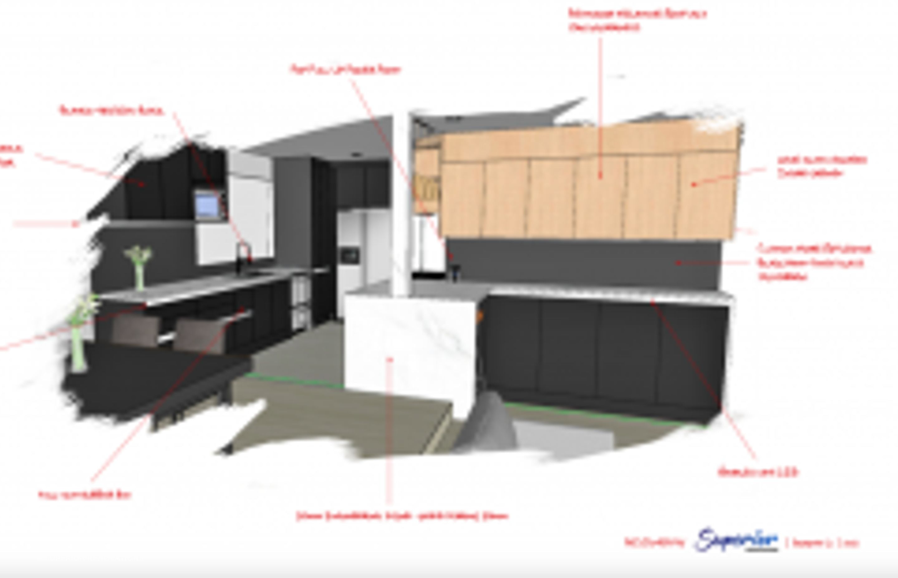 Example of our designer designing a kitchen