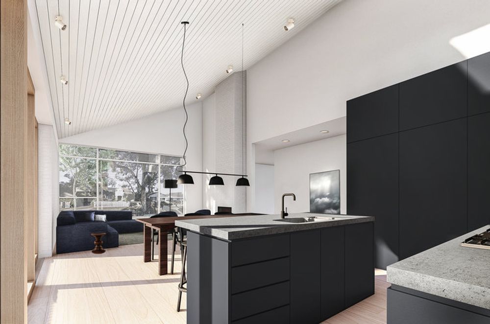 Never underestimate the power of volume and ceiling heights when trying to make your home feel spacious. Increasing the internal volume with a raked ceiling helps to create a sense of space at East Malvern House.
