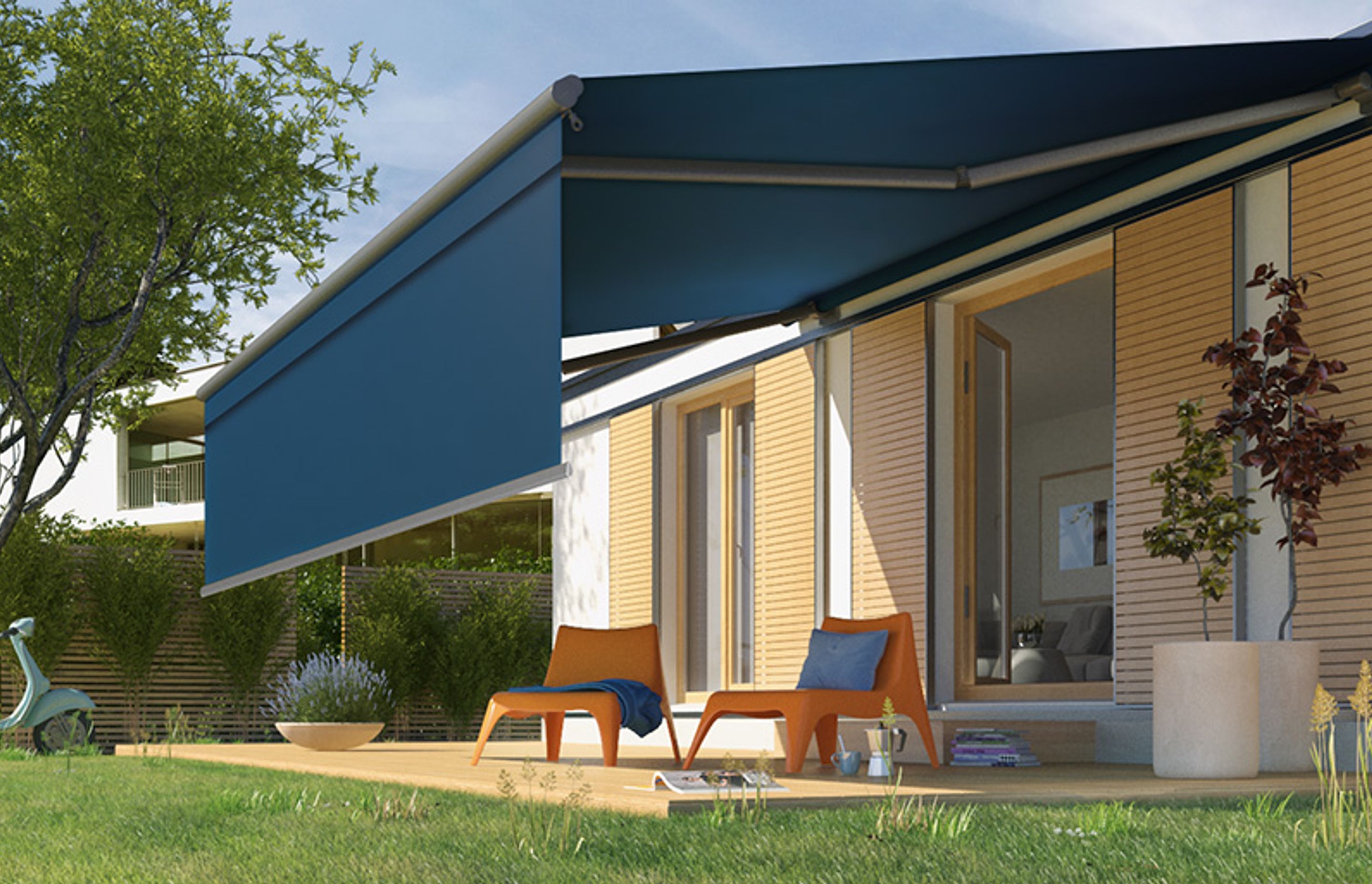 Intelligent Motorised Folding Arm Awnings Powered by Somfy Motors