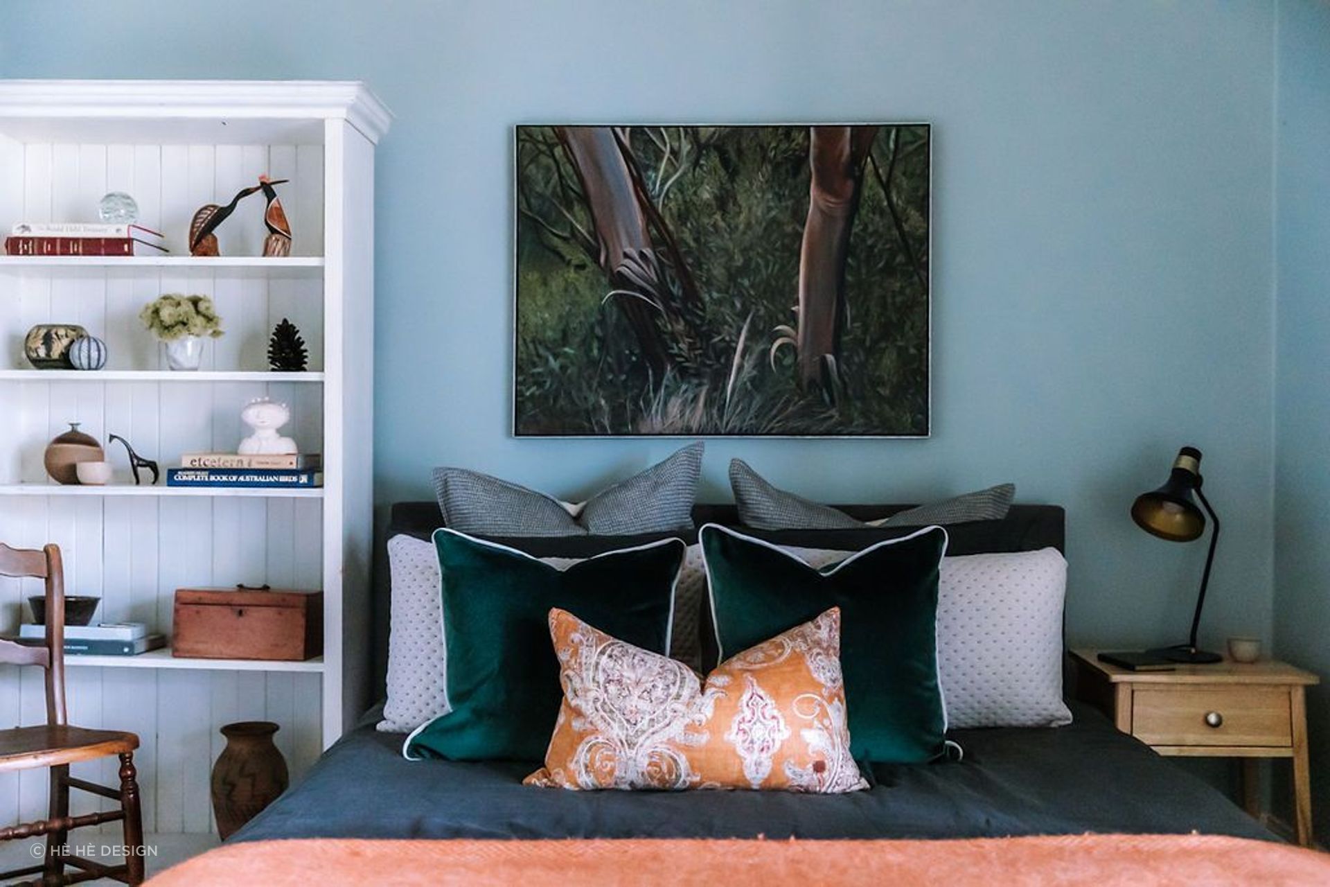 One should never forget about the decorative element when it comes to sheets and bedding, executed with grace at this country home in Beechworth