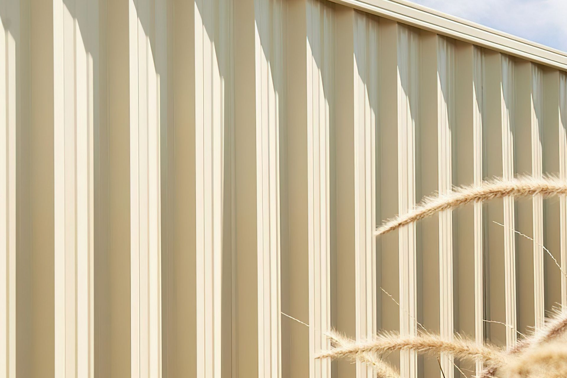 Steel fence panels such as this Metzag Colorbond panel are available in various colours.