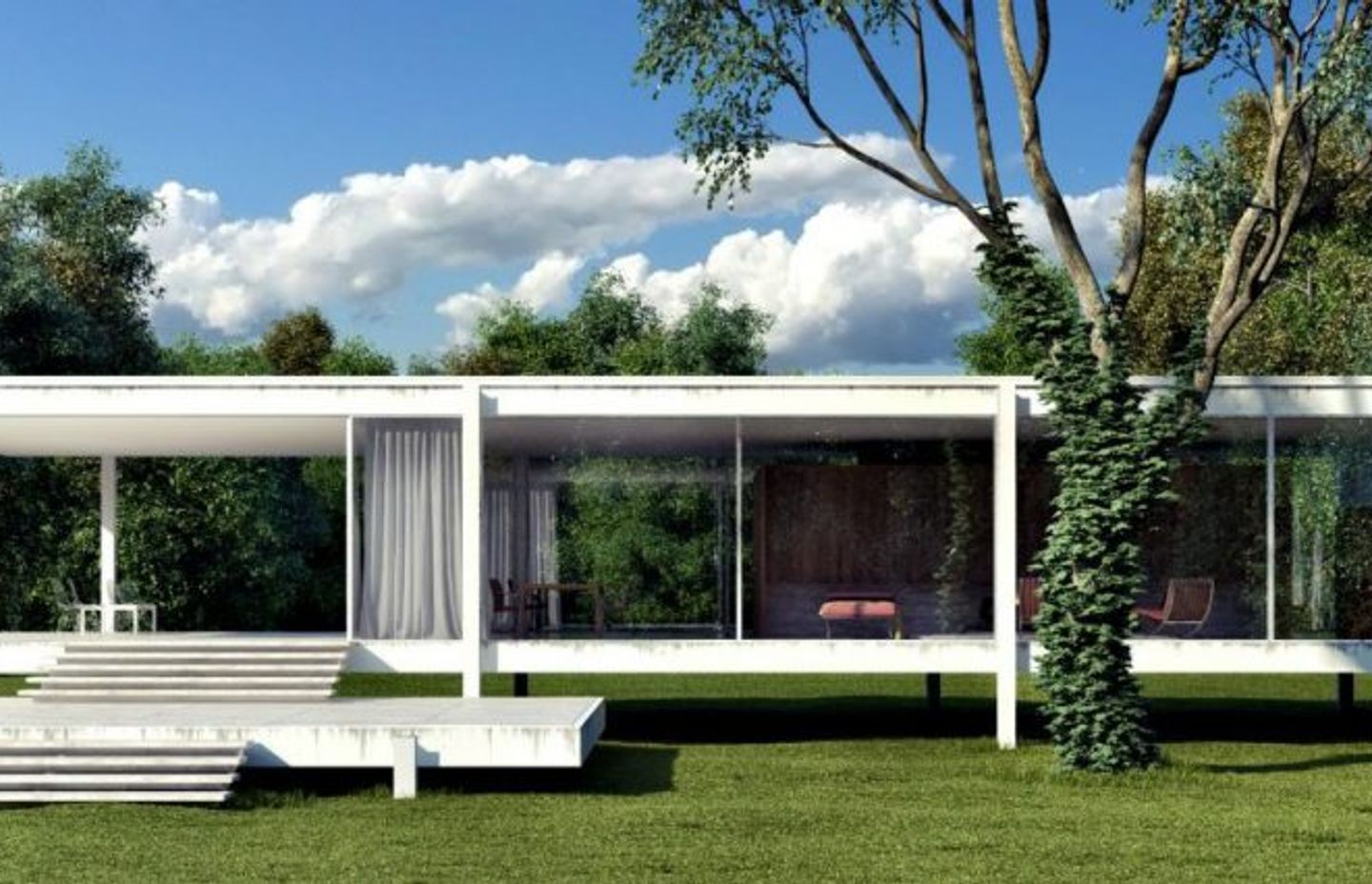 Farnsworth House, Mies van Der Rohe | Source: https://covetedition.com/news/recognising-value-mid-century-modern-architecture/