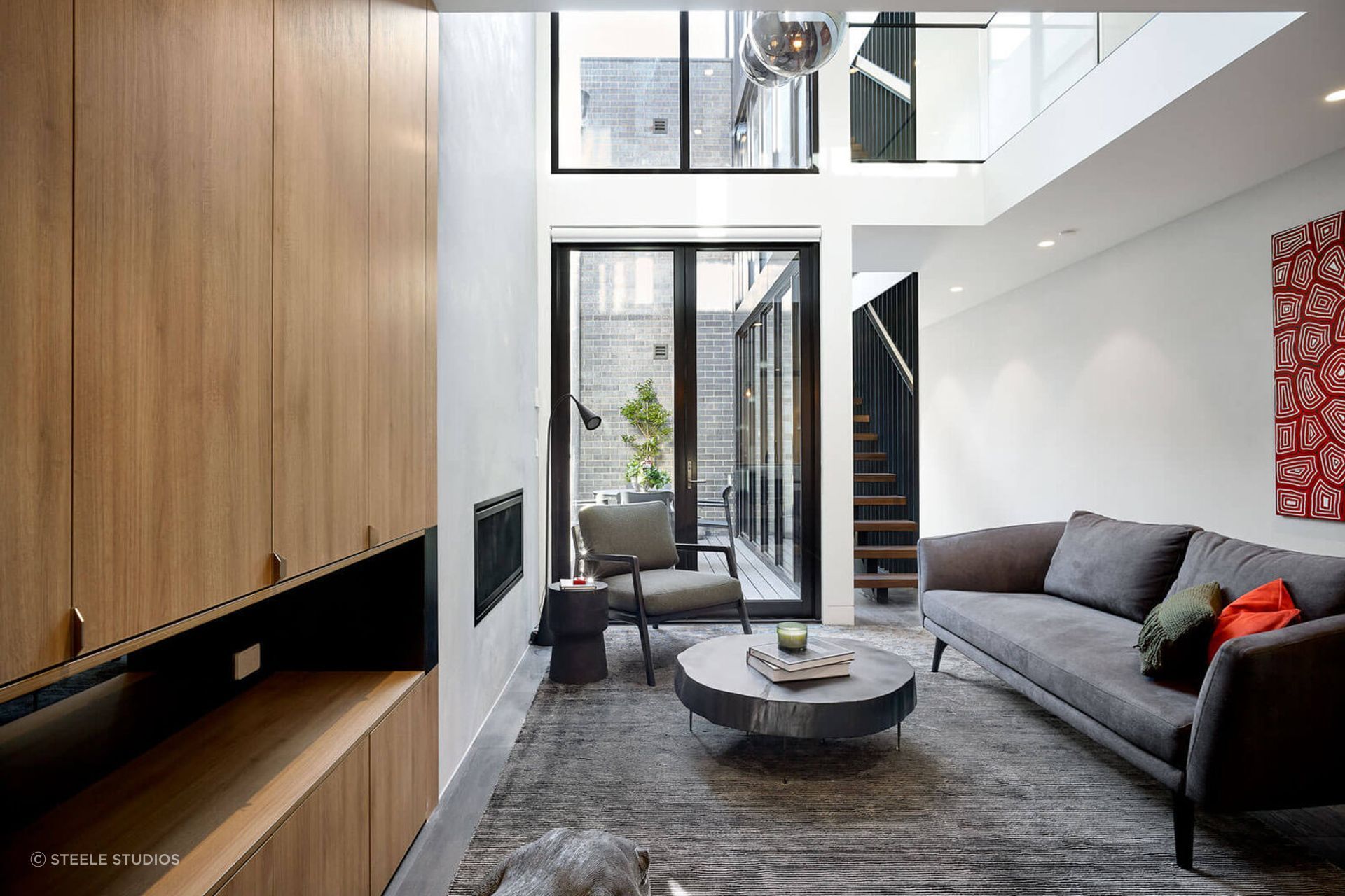 An example of the creative use of storage spaces within the living areas of this home.