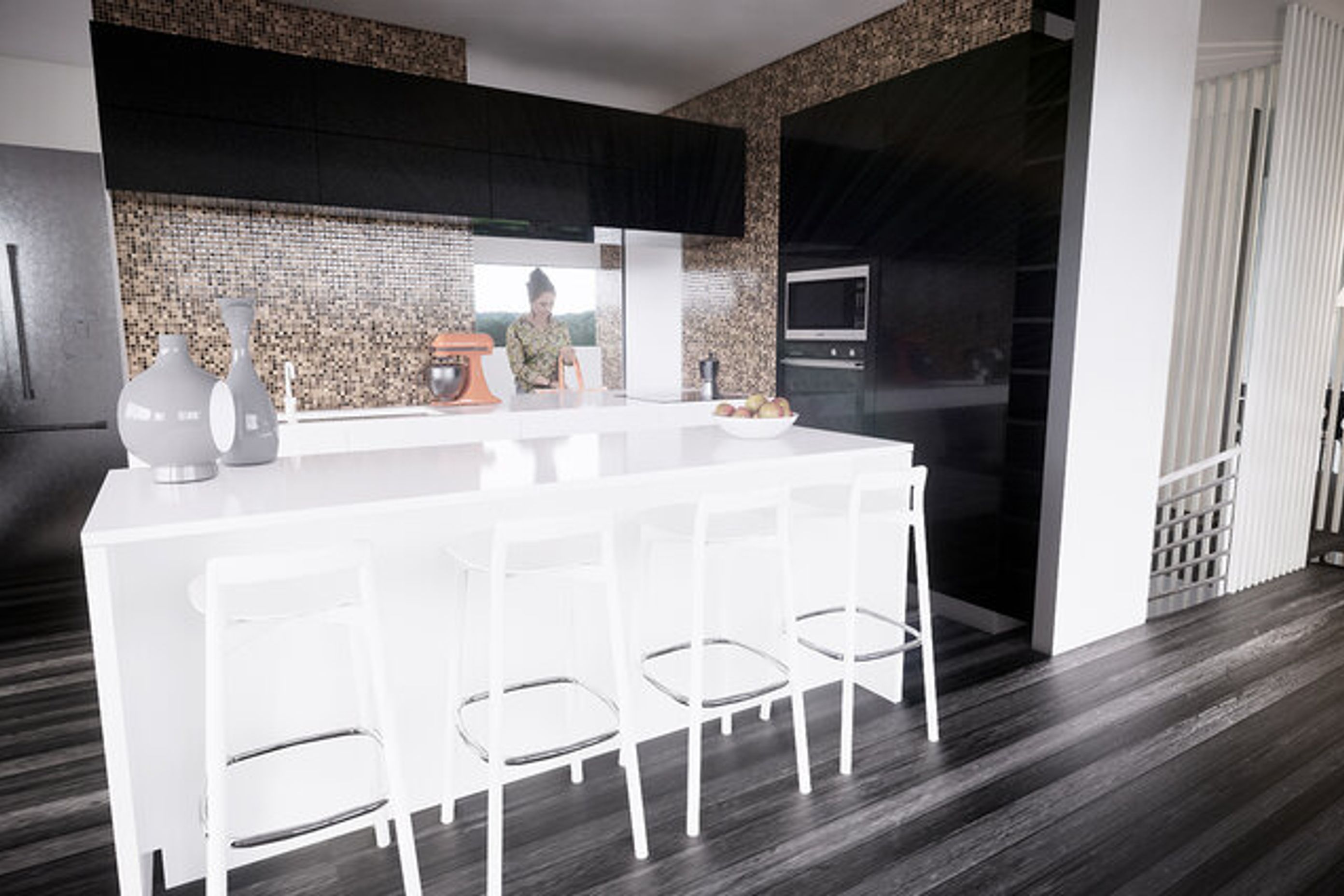 Chef’s kitchen that includes a walk-through scullery and pantry for easy Mise en Place, where mixing bowls, tools and cooking equipment can be easily set out enabling you to prepare meals quickly and effortlessly