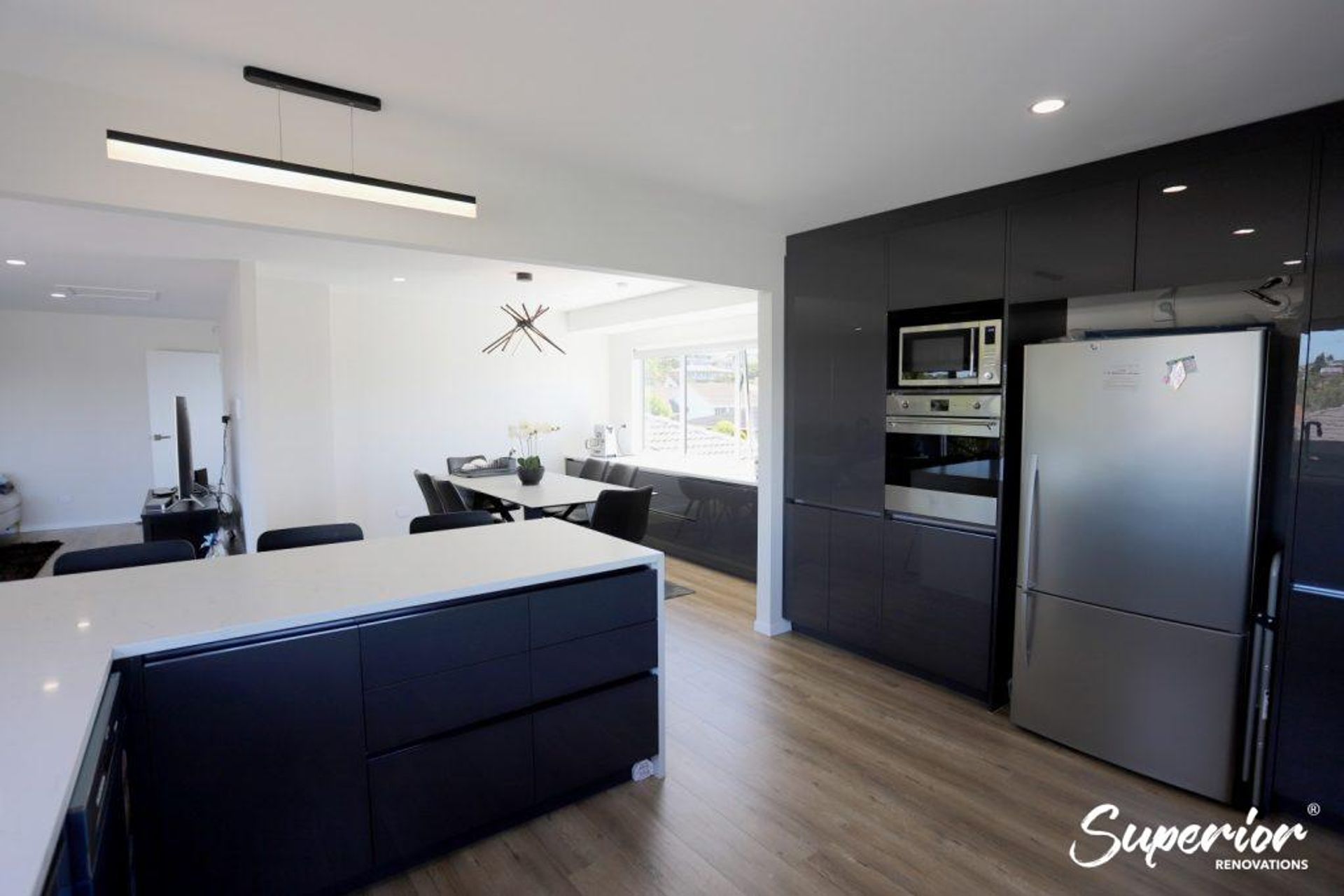 Open plan kitchen that serves multiple purposes