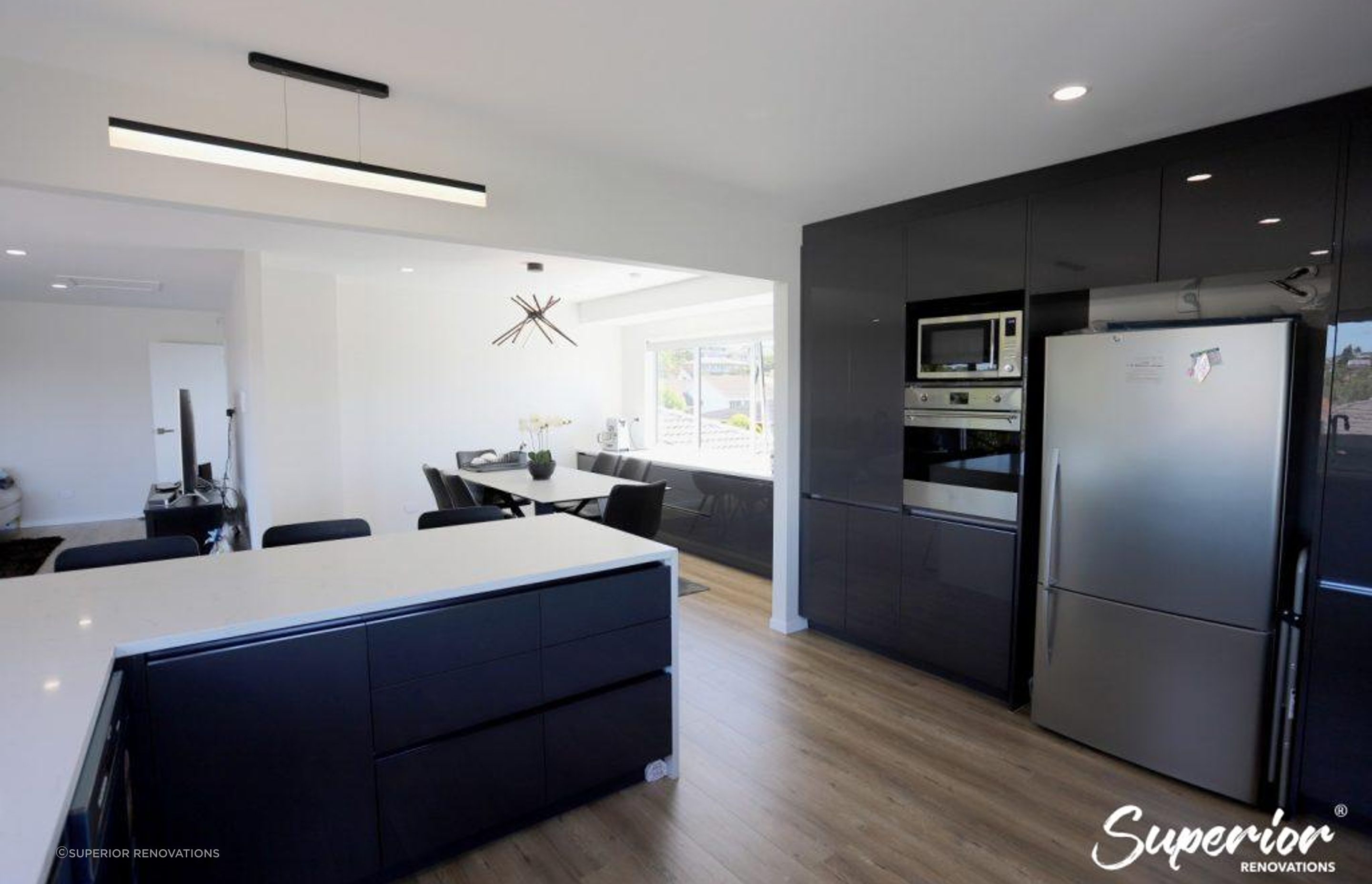 Open plan kitchen that serves multiple purposes