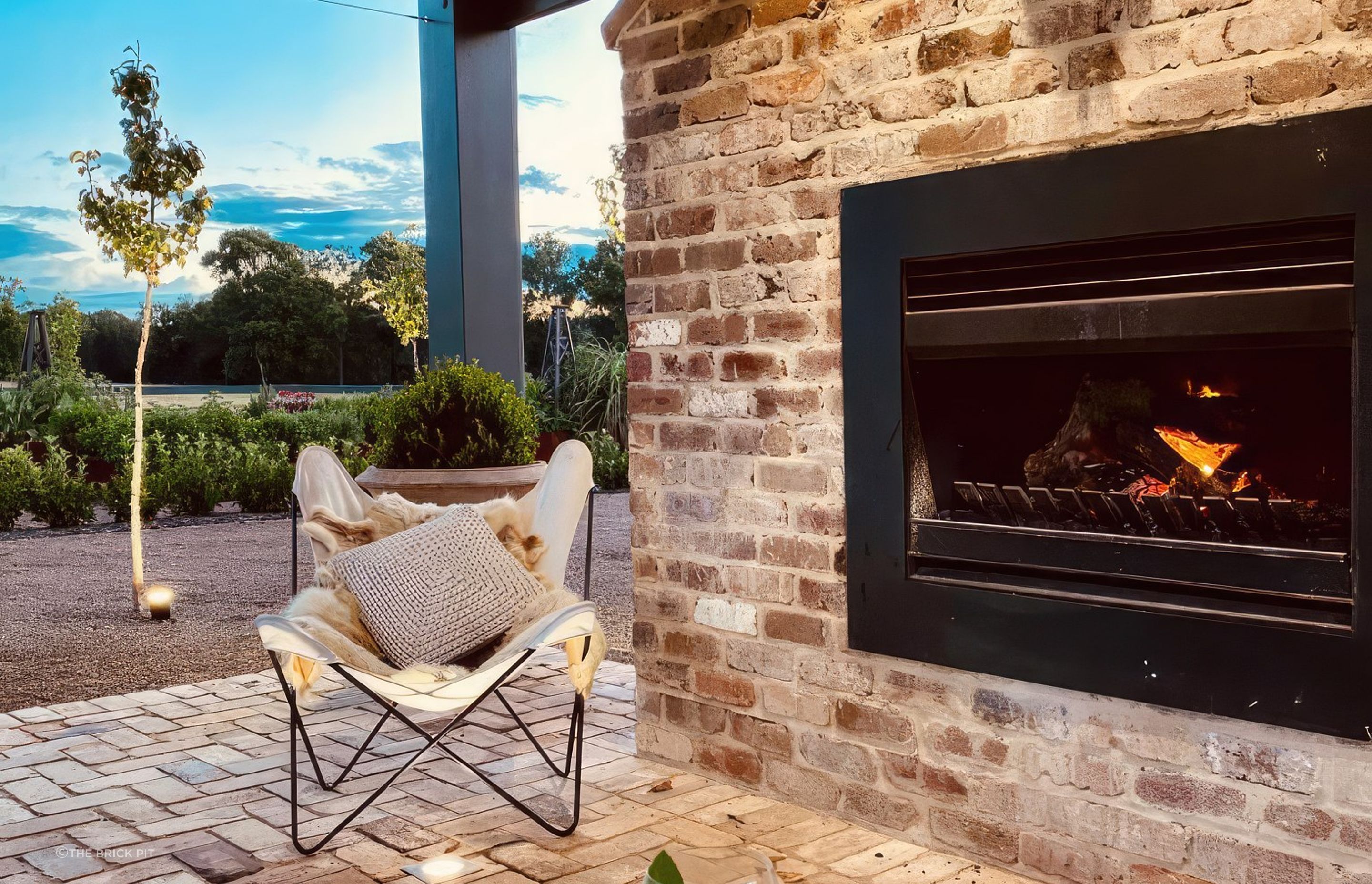 Recycled bricks on display in this outdoor area. Featured product: Recycled Paving Bricks by The Brick Pit