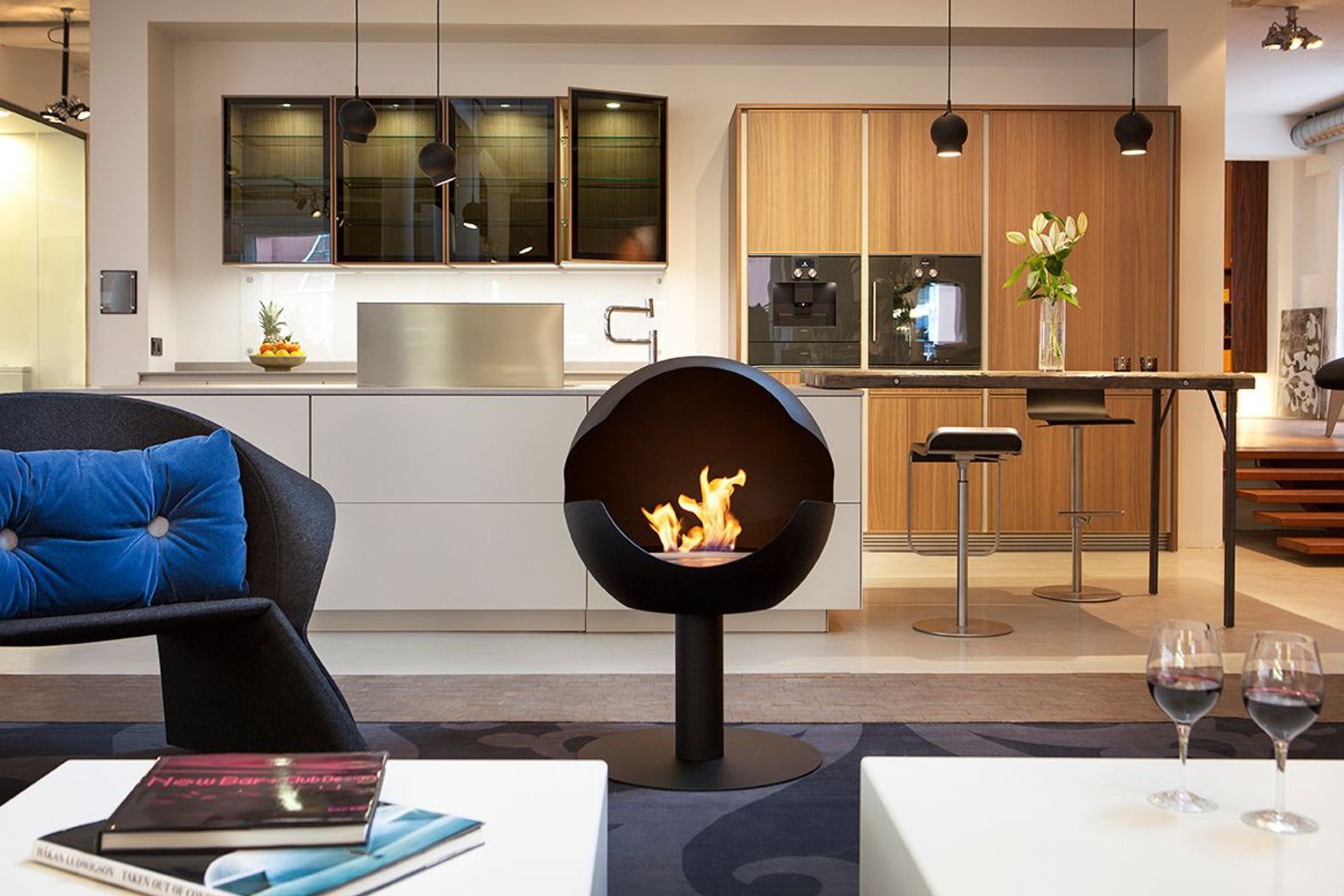 Bioethanol fires can be placed anywhere, as they don't require special ventilation.