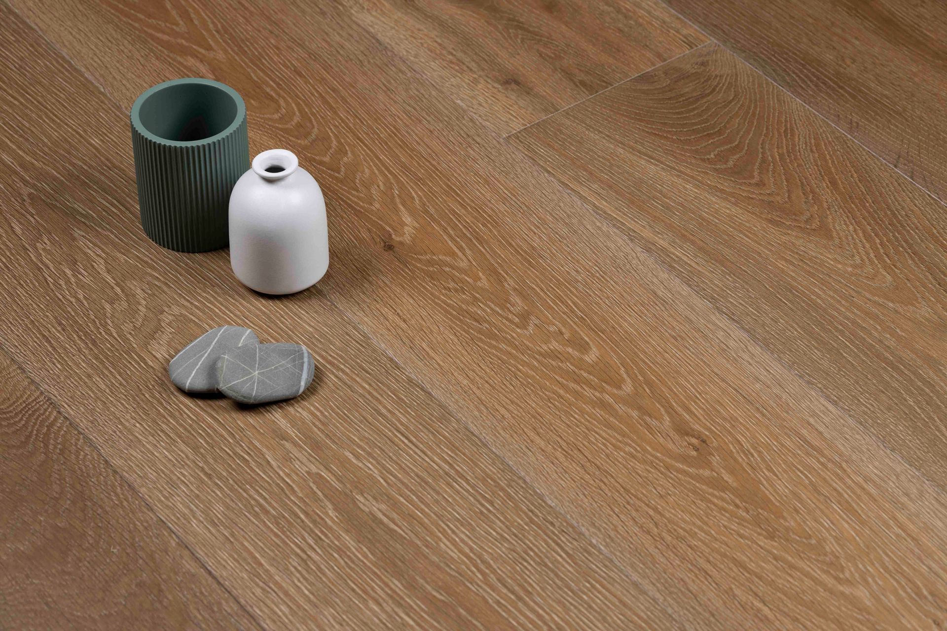 Warm, light browns are another popular tone for engineered floor boards.