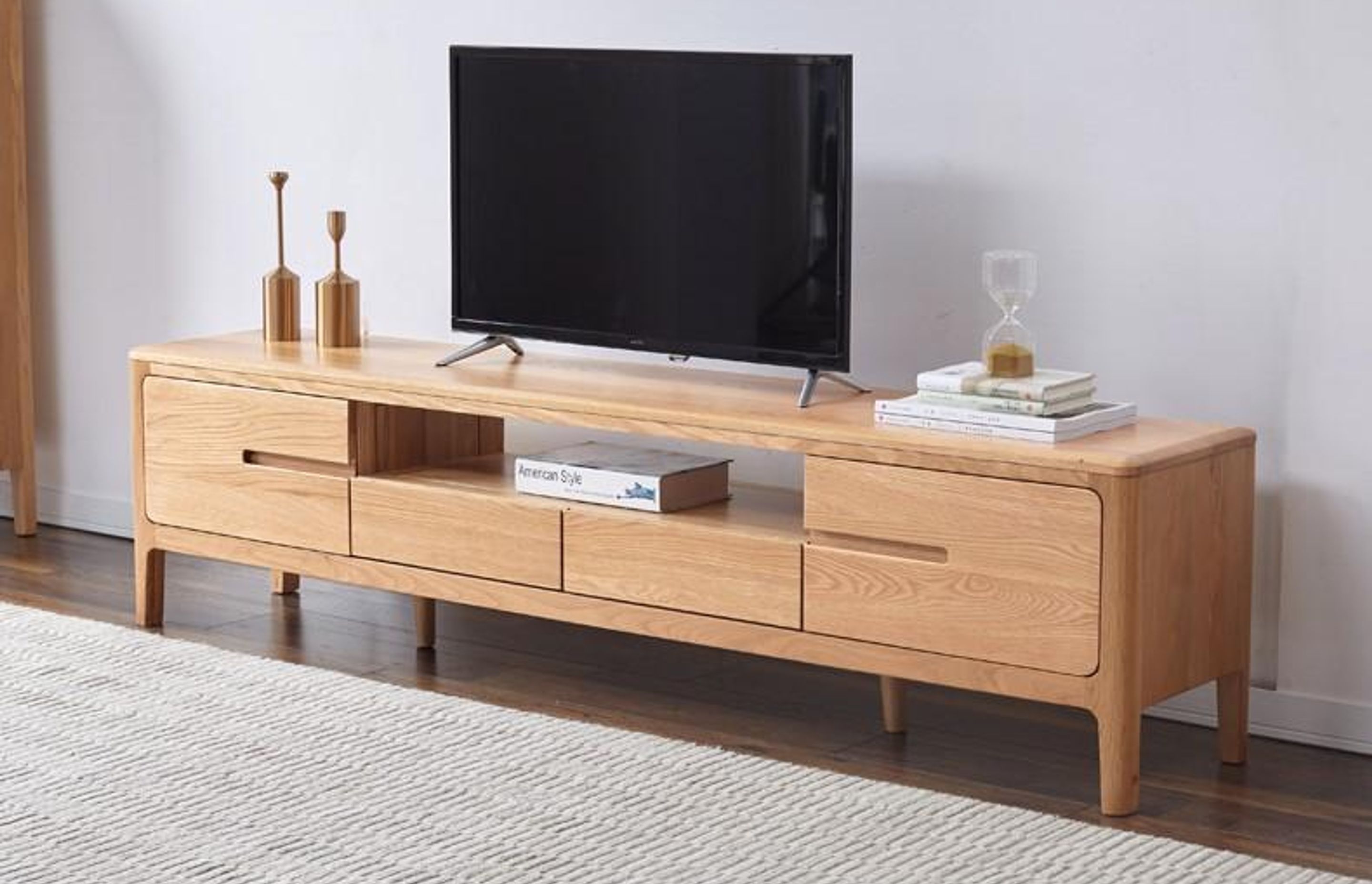 Seattle Natural Solid Oak Entertainment Unit