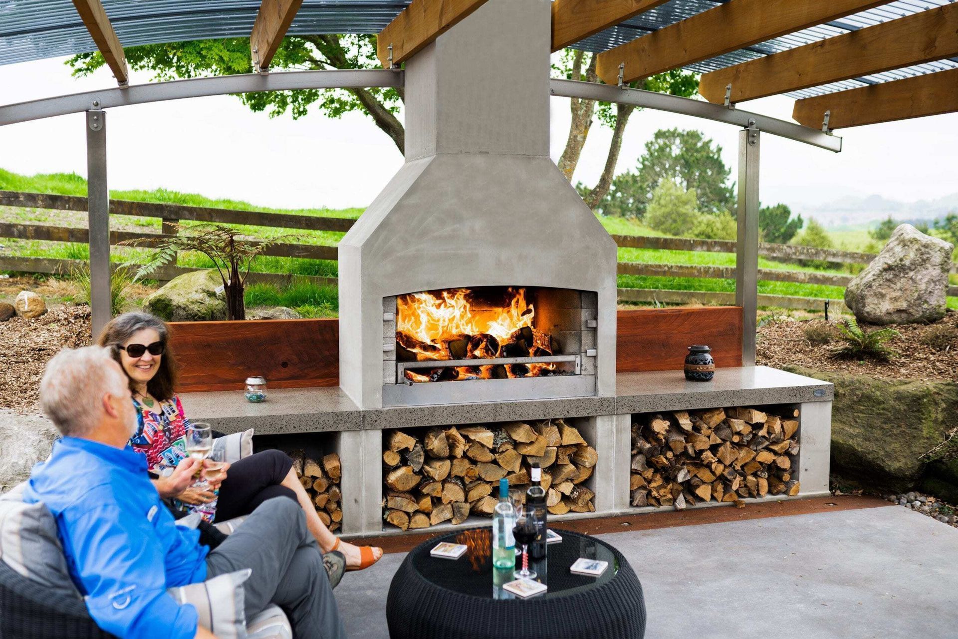 Outdoor fireplaces can bring a warming, special atmosphere to outdoor spaces big and small