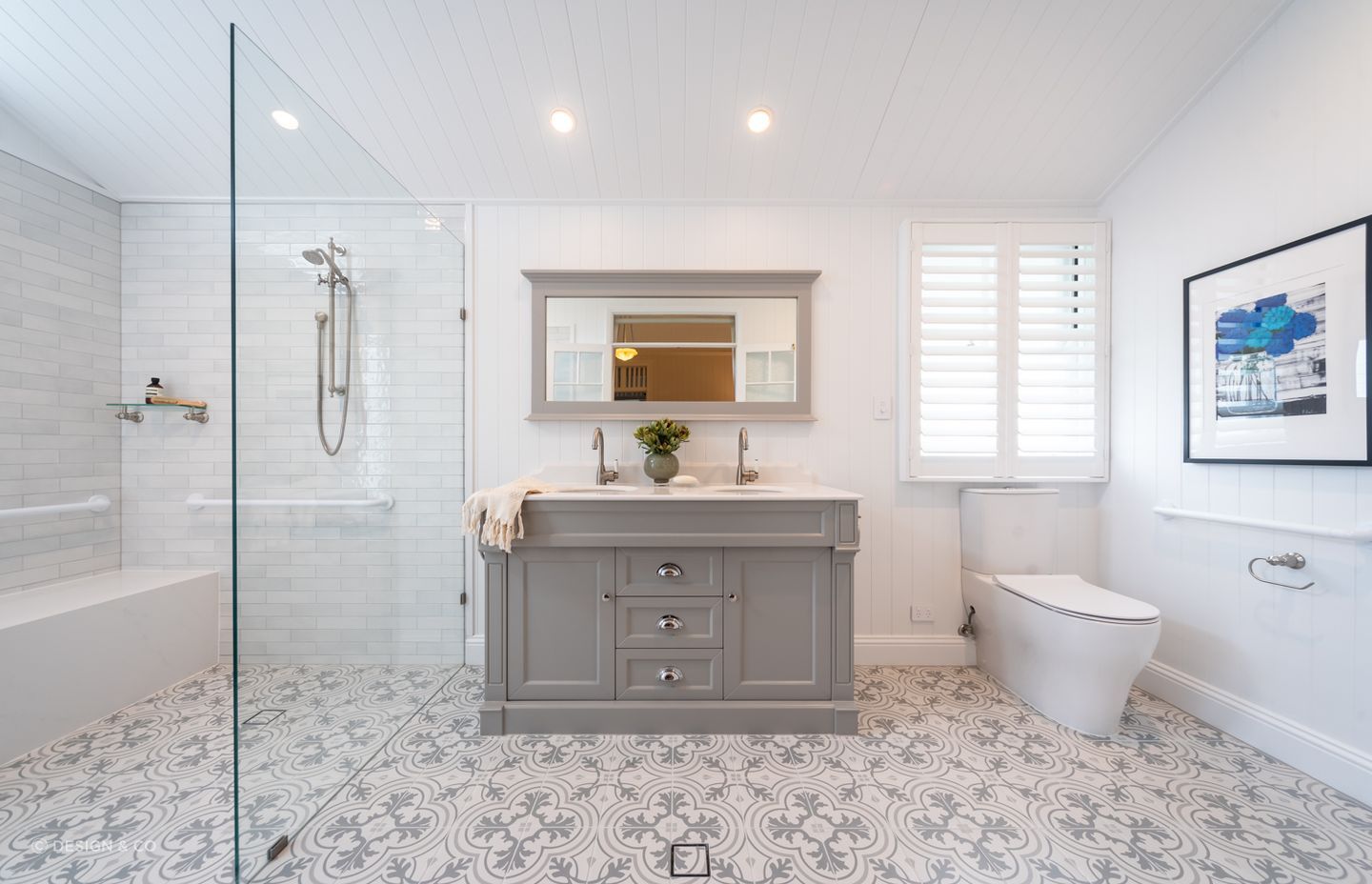 Bathroom accessories don't have to take up tonnes of space, especially in large bathrooms.