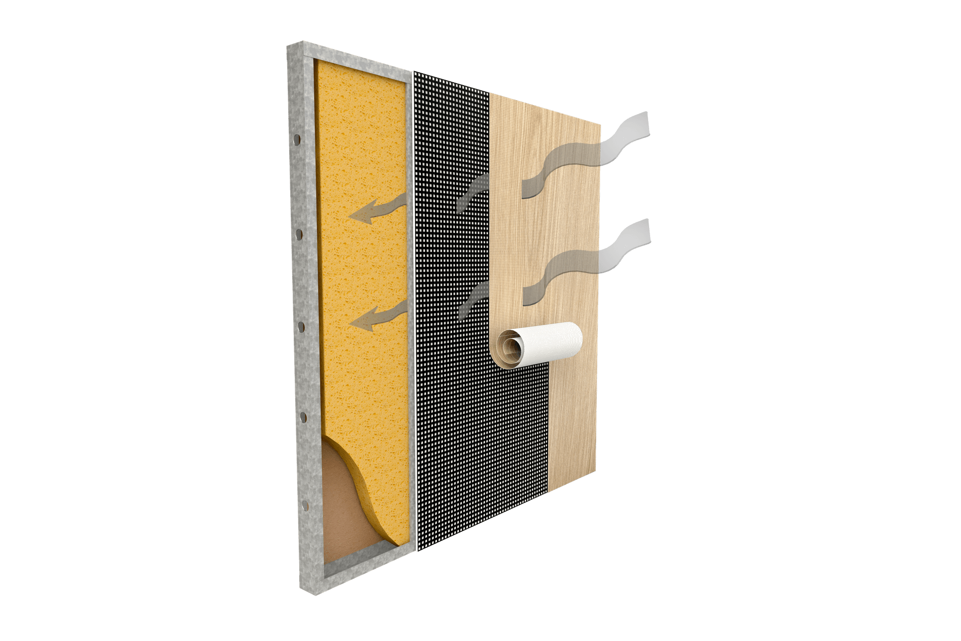 *Figure 1 Above: How SOUNDLINA® controls noise reverberation when installed as recommended, that is, installed on 12/25mm perforated plasterboard with acoustic insulation14kg p/m3 and as recommended.