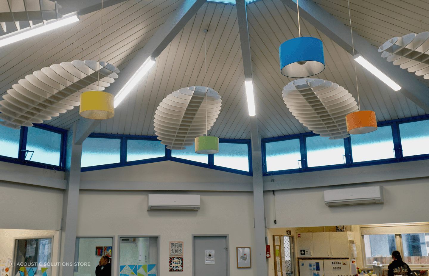 Our cool new space is really noisy and its hard for the teachers and children to hear. What can we do?