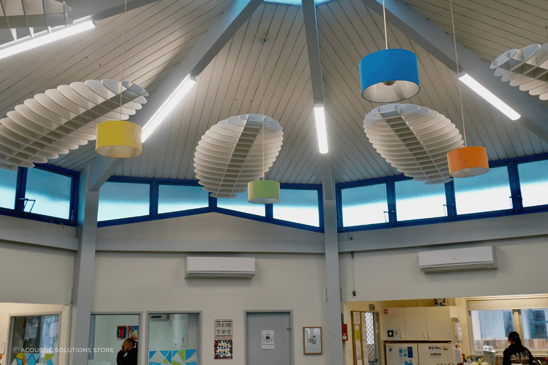 Our cool new space is really noisy and its hard for the teachers and children to hear. What can we do?