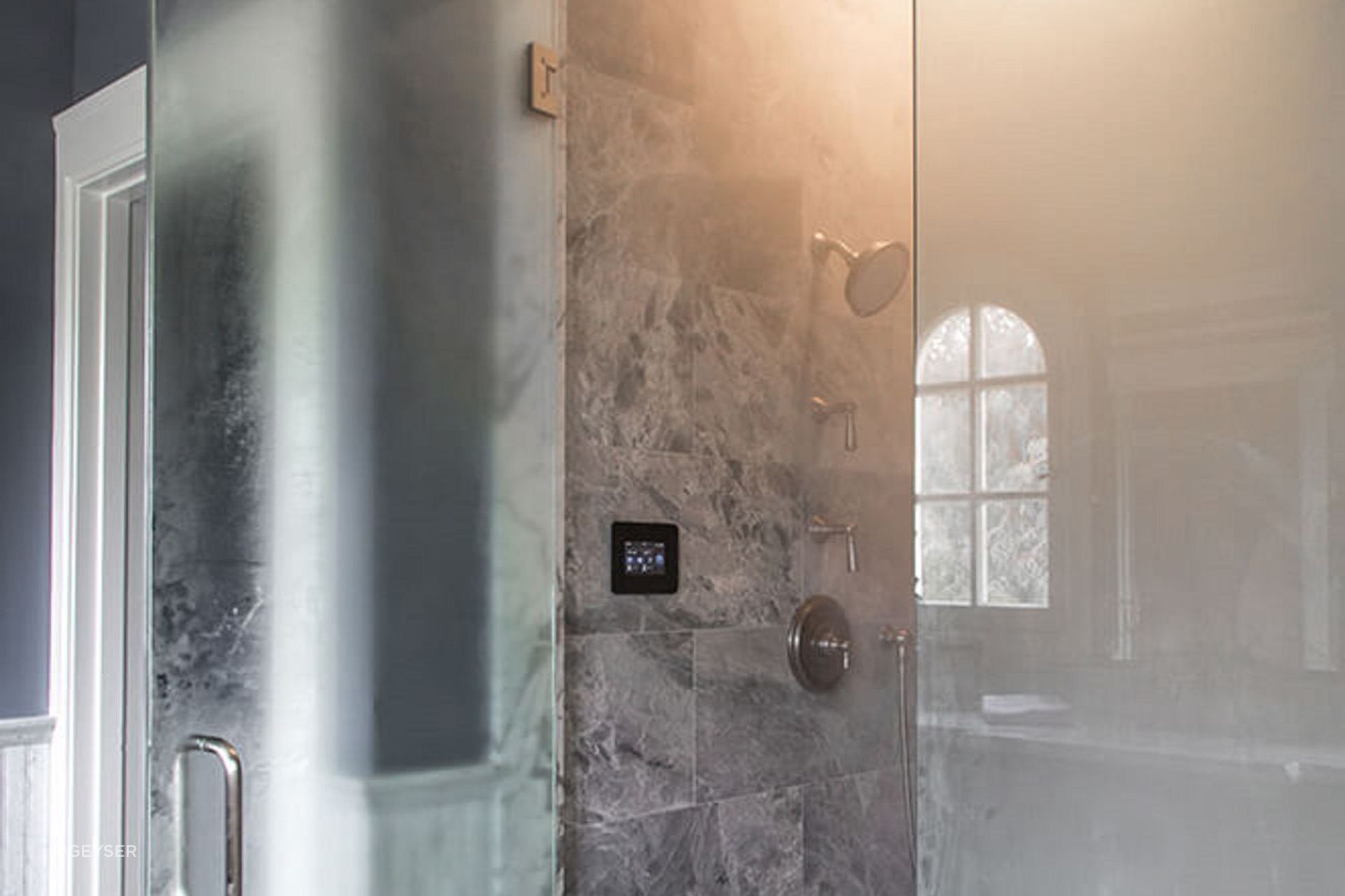 Shower door replacement can be a key part of a larger shower replacement project. Featured Product: Steam Shower - Geyser