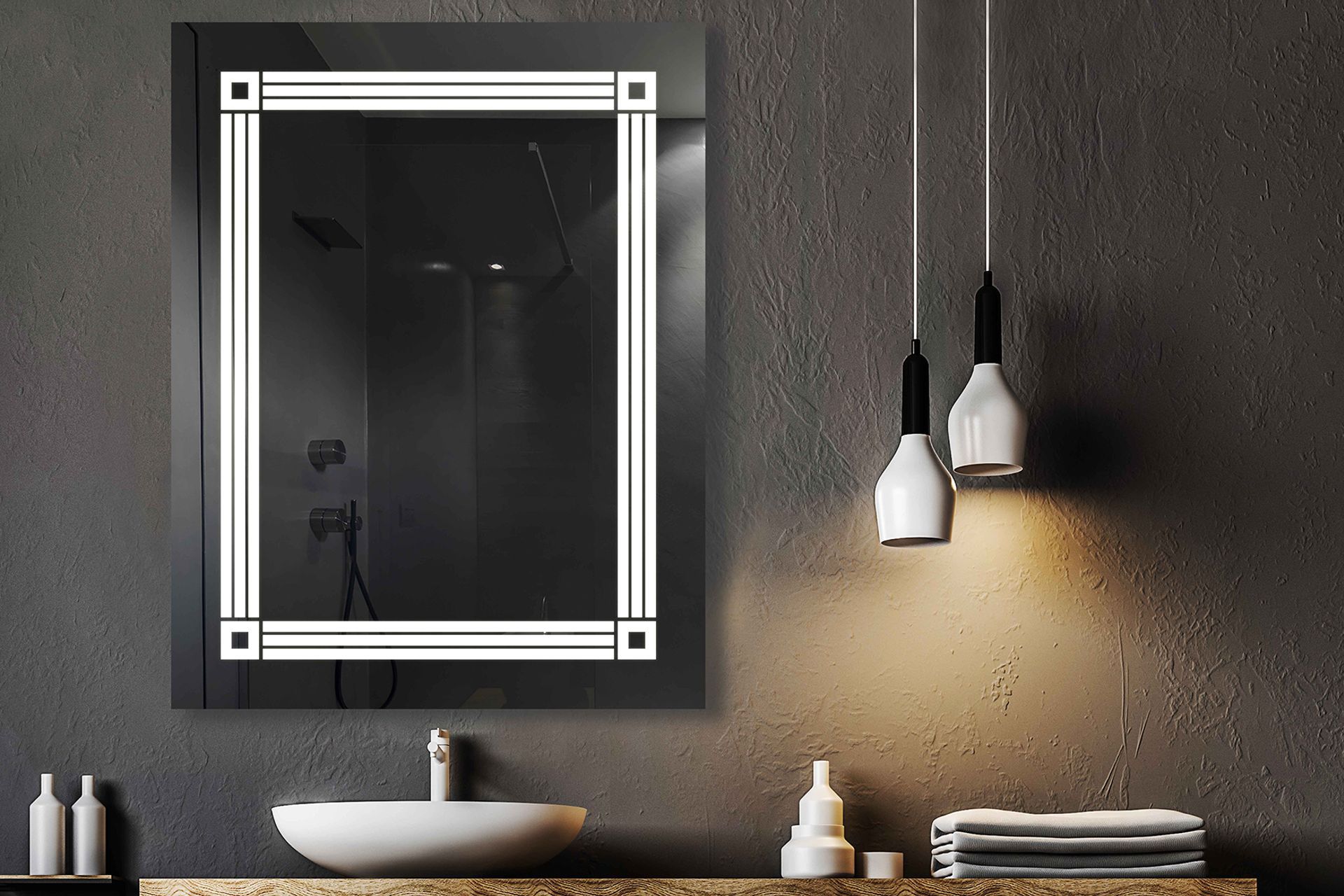 The TEKAPO LED Mirror turns on when it detects motion using its own built-in sensor.