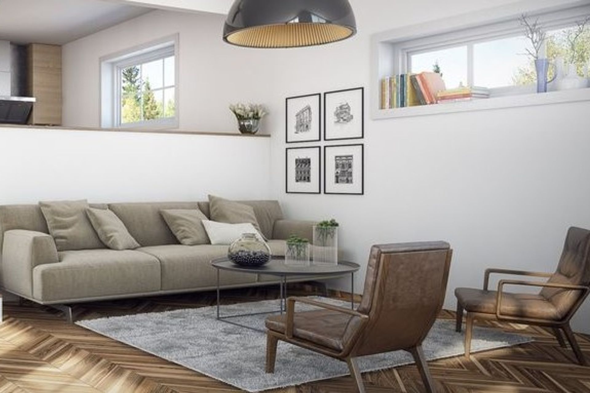 Textured fabric hides wear & tear while leather is easy to clean