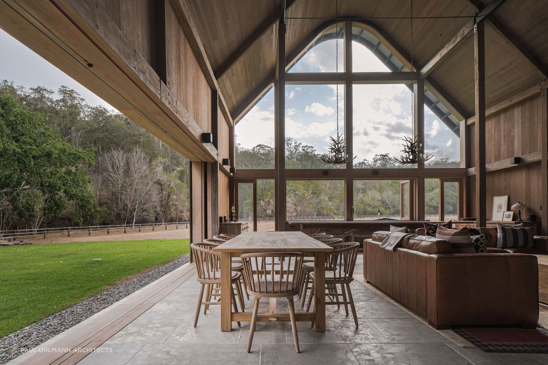 The interior of layout of many barn-style homes is open plan to prioritise space. Featured Project: The Barn by Paul Uhlmann Architects