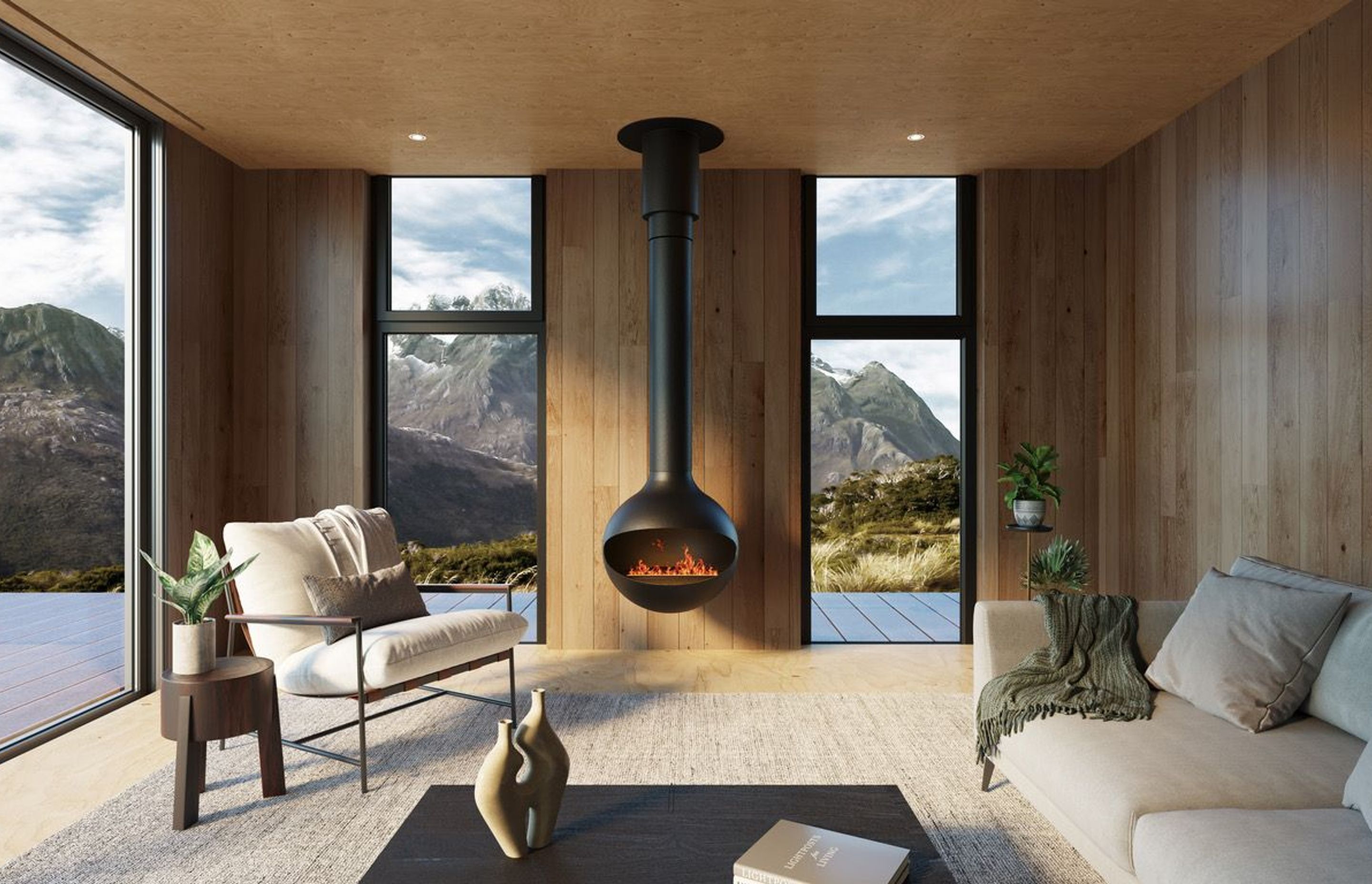 Bio-fuel creates a real flame with heat, but is an environmentally friendly choice.